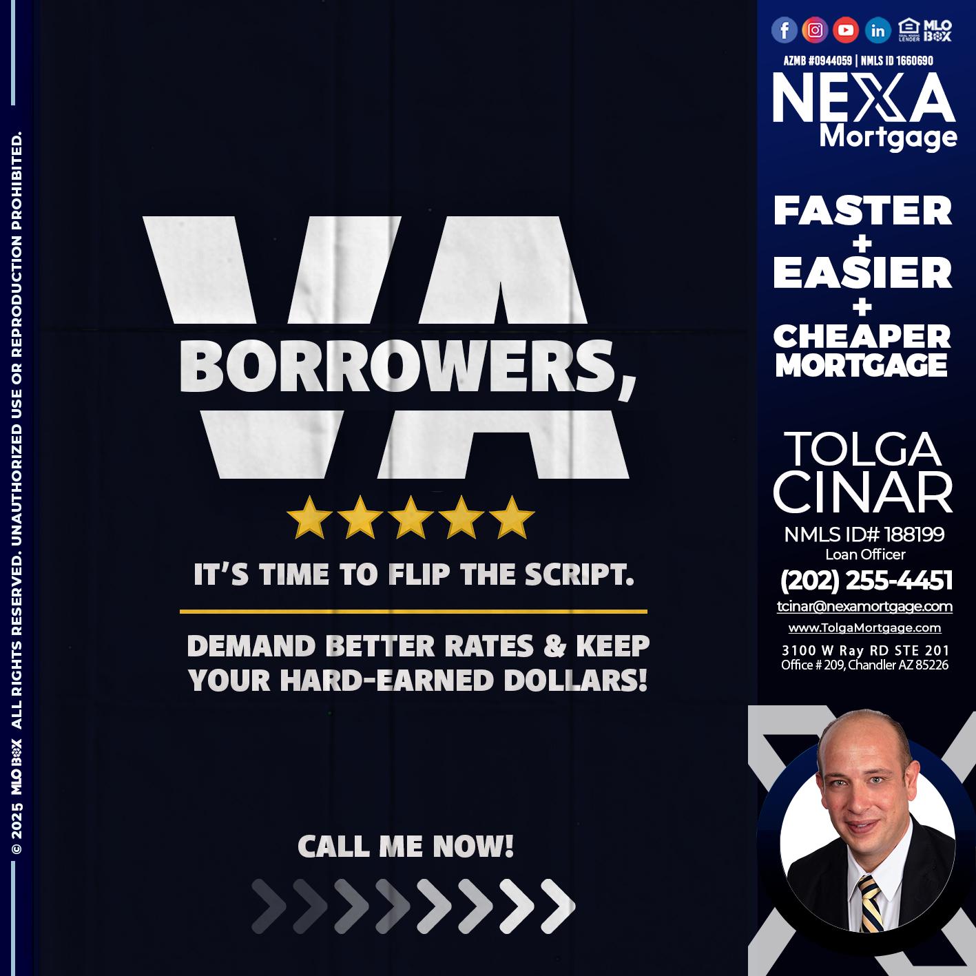 VA BORROWERS - Tolga Cinar -Mortgage Loan Originator