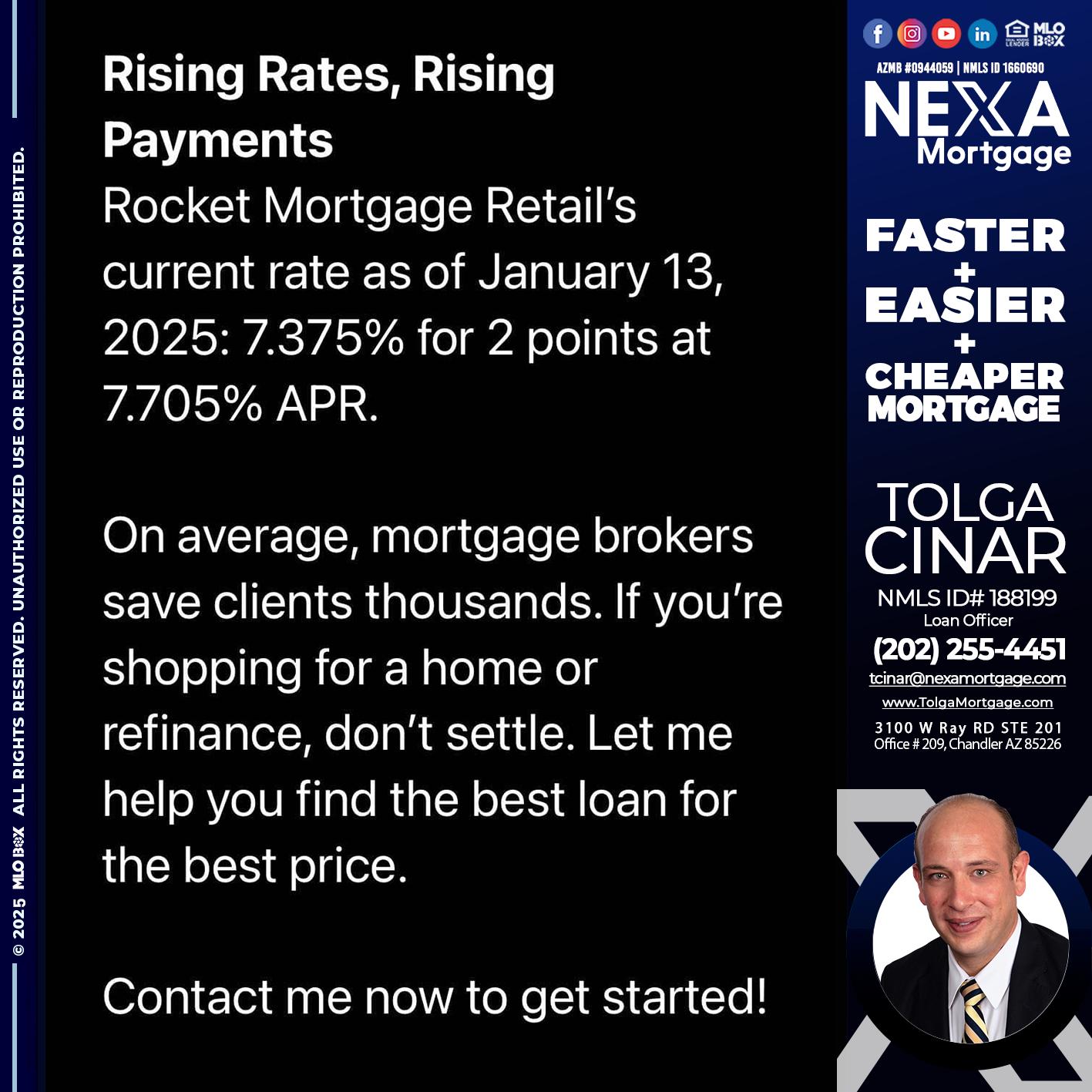 rising rates - Tolga Cinar -Mortgage Loan Originator
