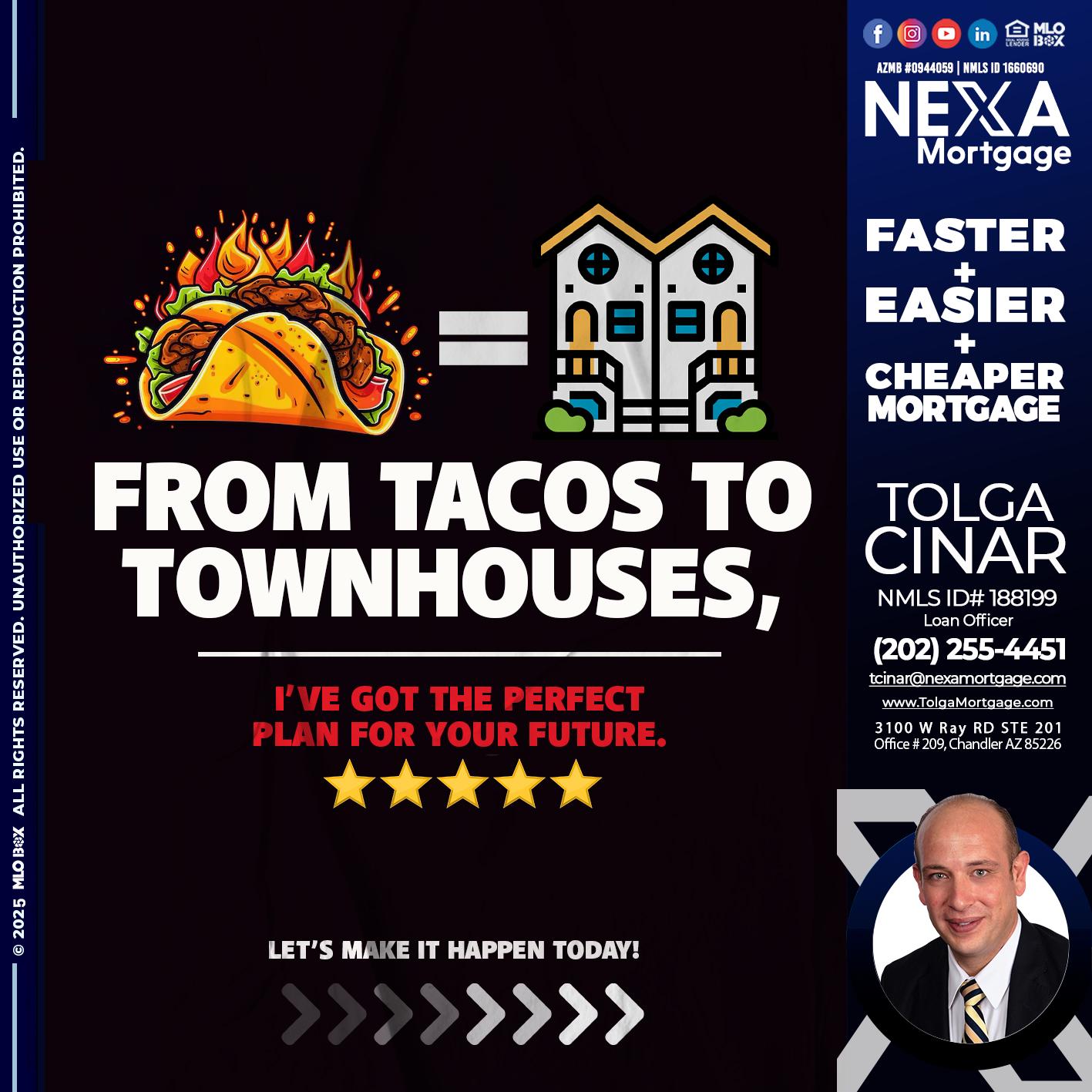 from tacos to - Tolga Cinar -Mortgage Loan Originator