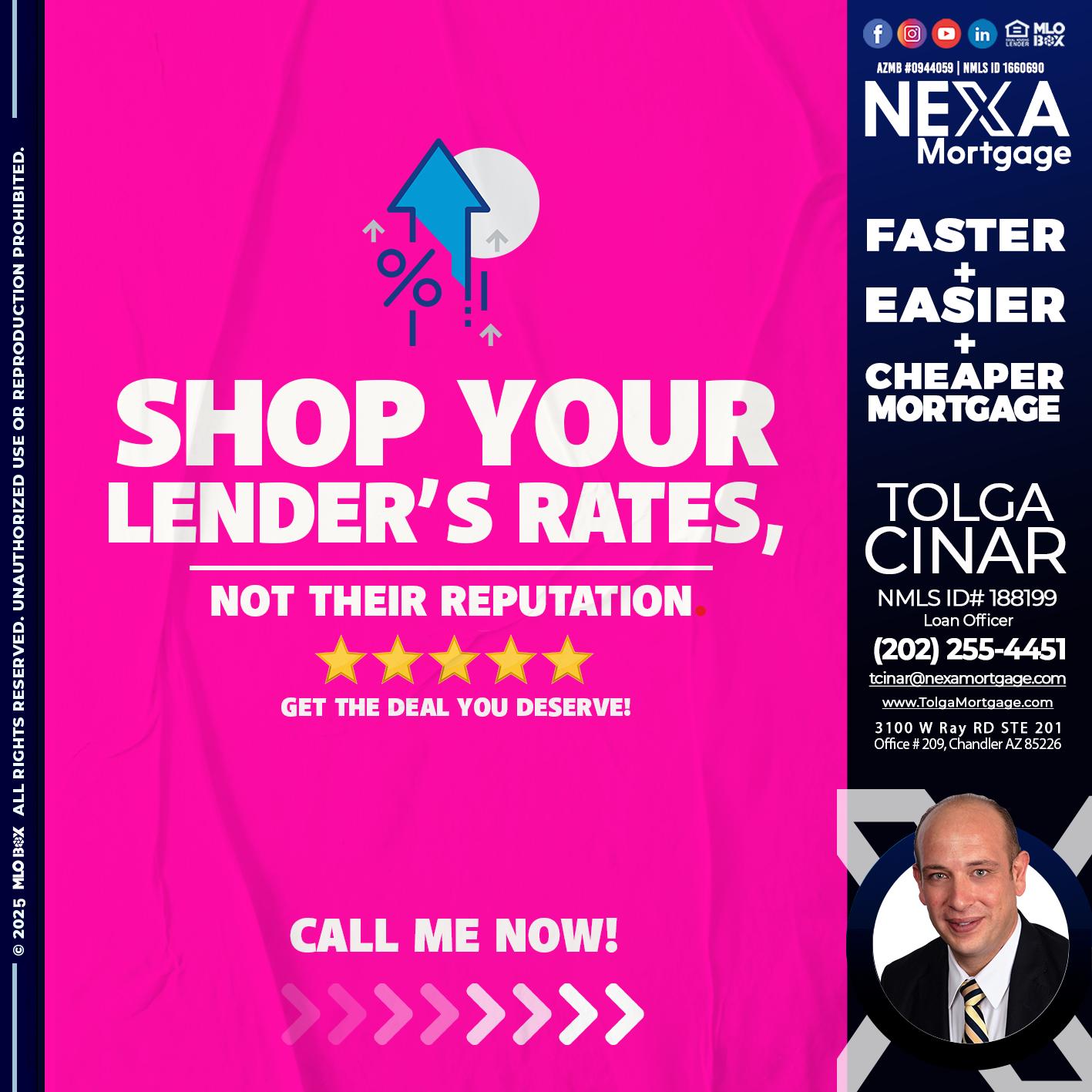 SHOP YOUR - Tolga Cinar -Mortgage Loan Originator