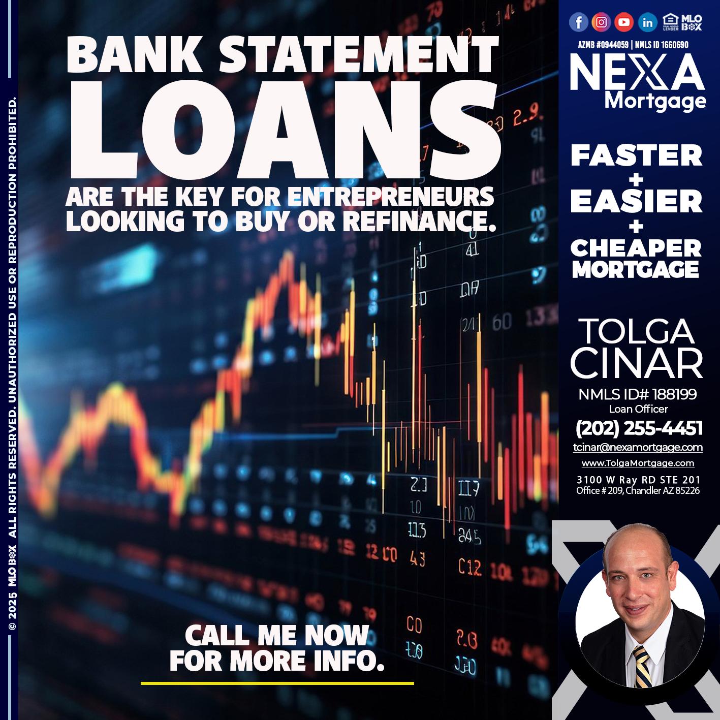 BANK STATEMENT - Tolga Cinar -Mortgage Loan Originator