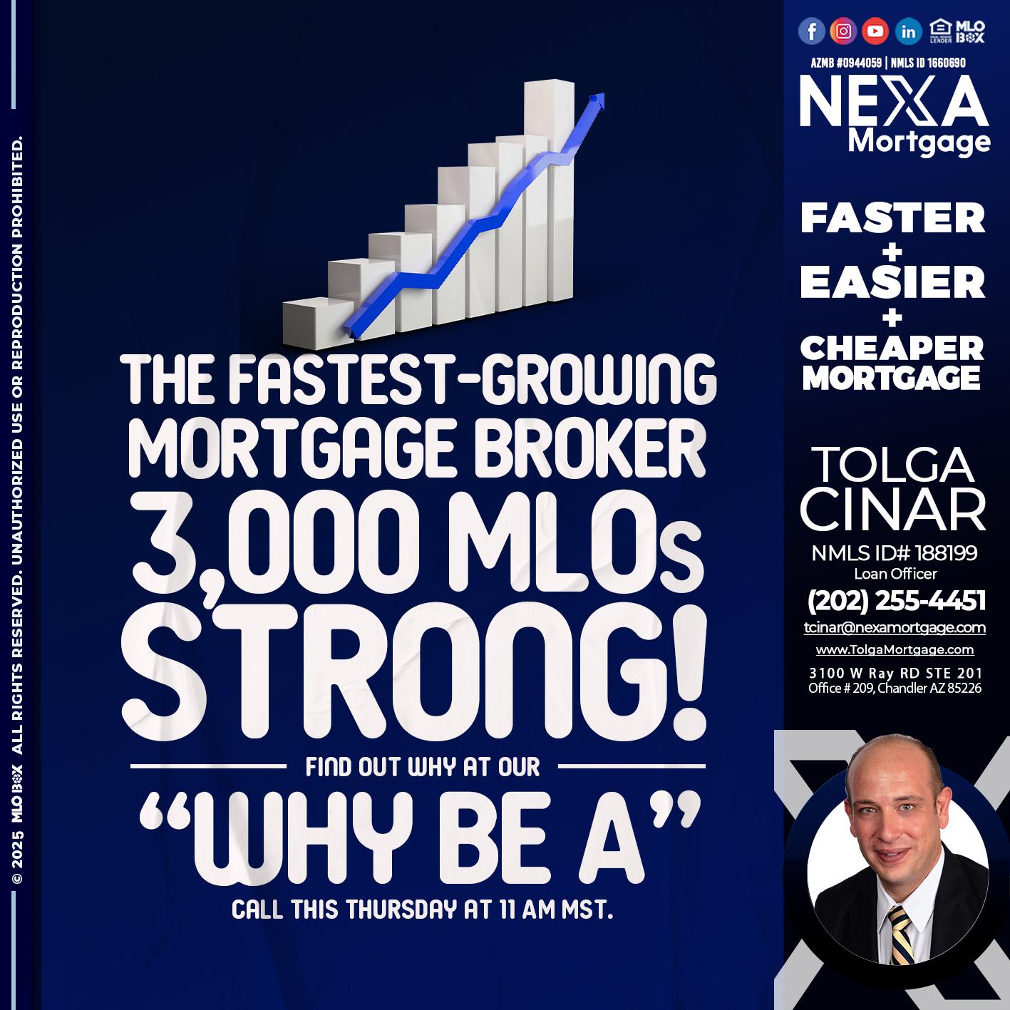 3K MLOs STRONG - Tolga Cinar -Mortgage Loan Originator