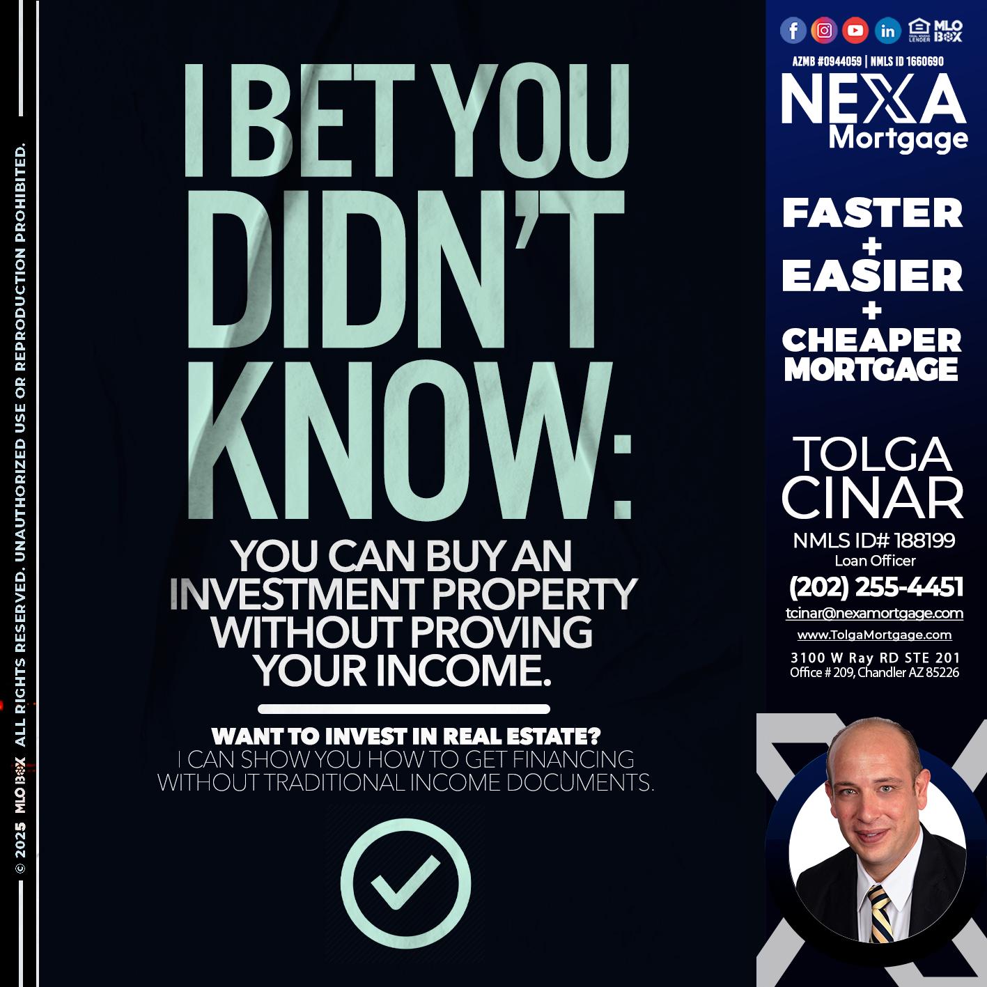 I BET YOU - Tolga Cinar -Mortgage Loan Originator