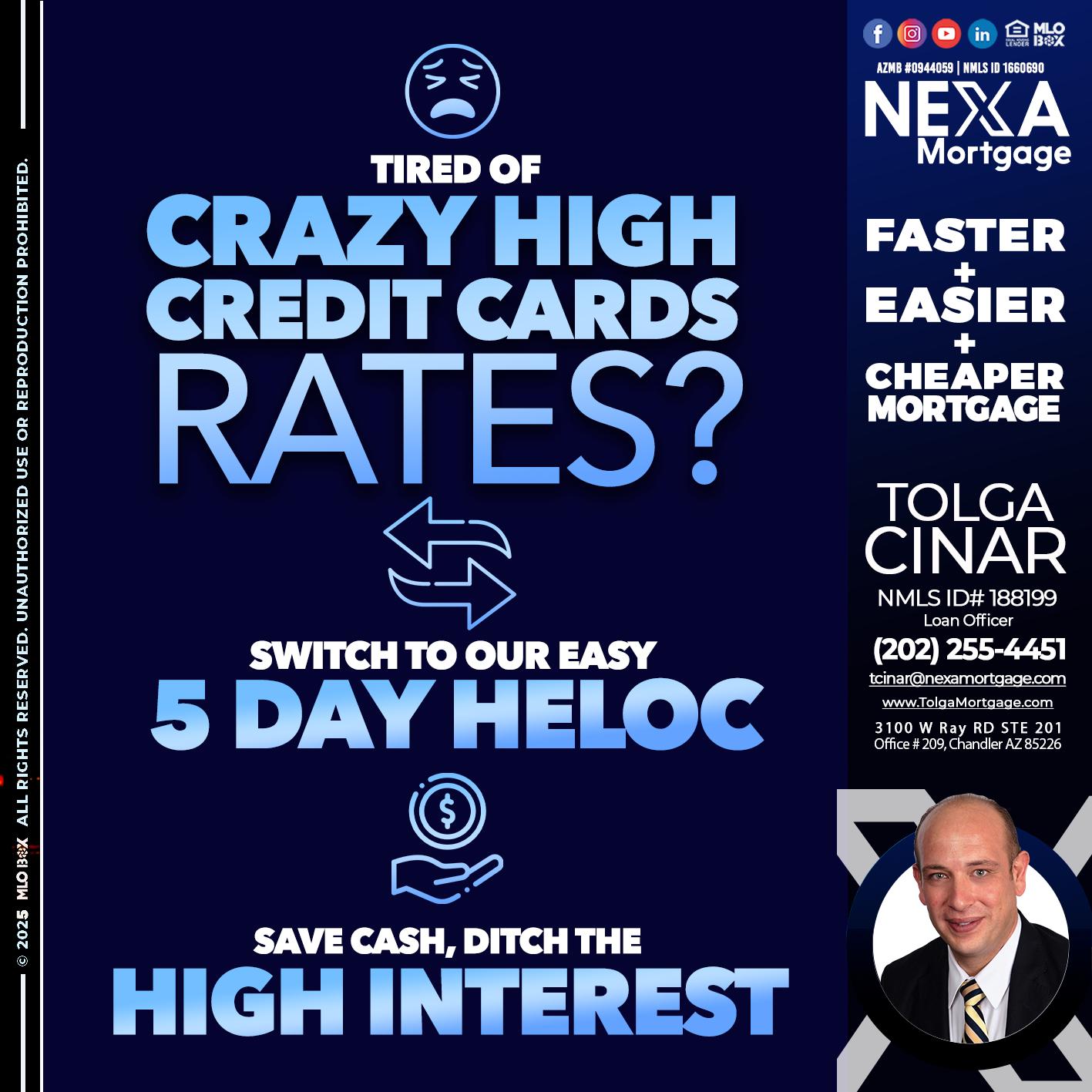 TIRED OF HIGH RATES - Tolga Cinar -Mortgage Loan Originator