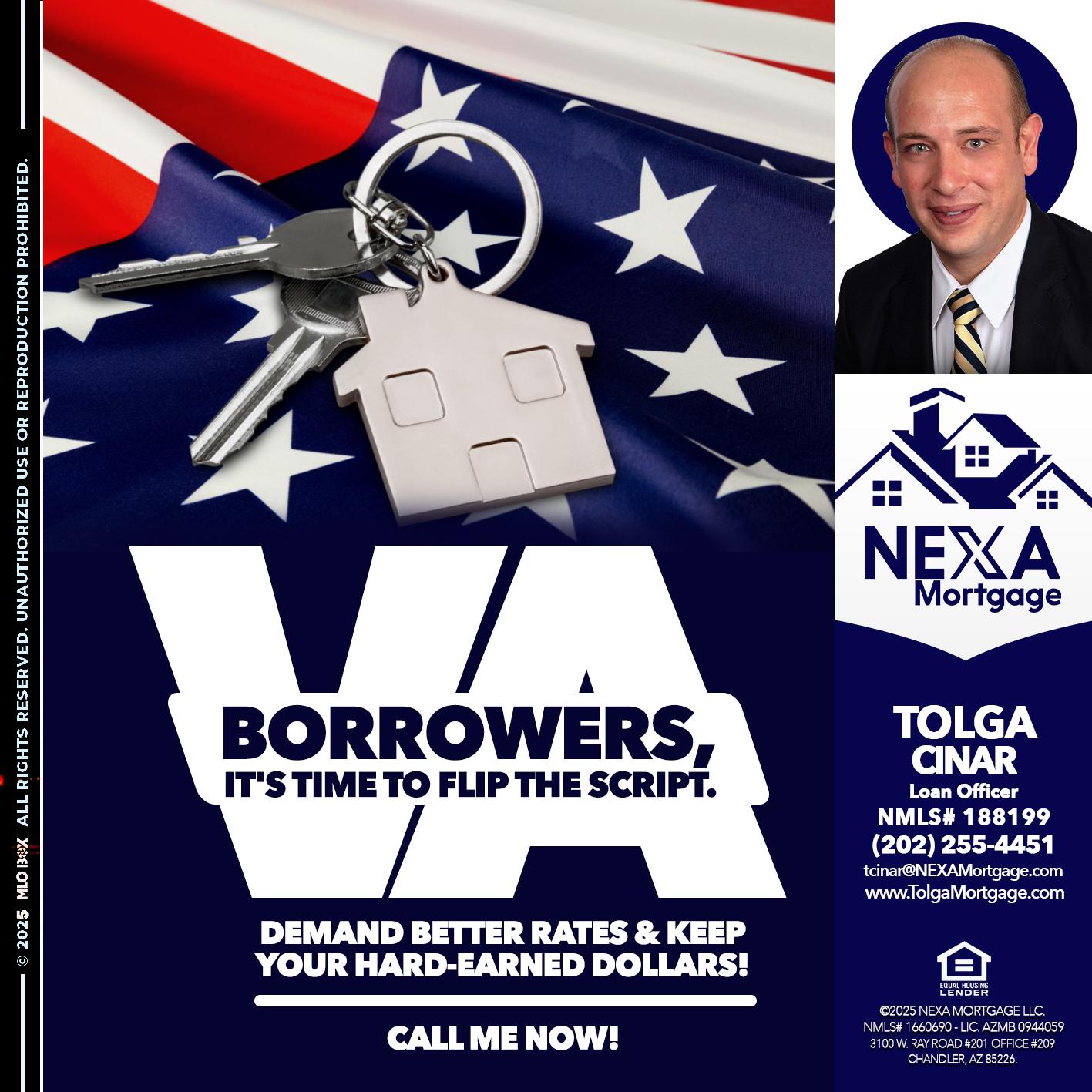VA BORROWERS - Tolga Cinar -Mortgage Loan Originator