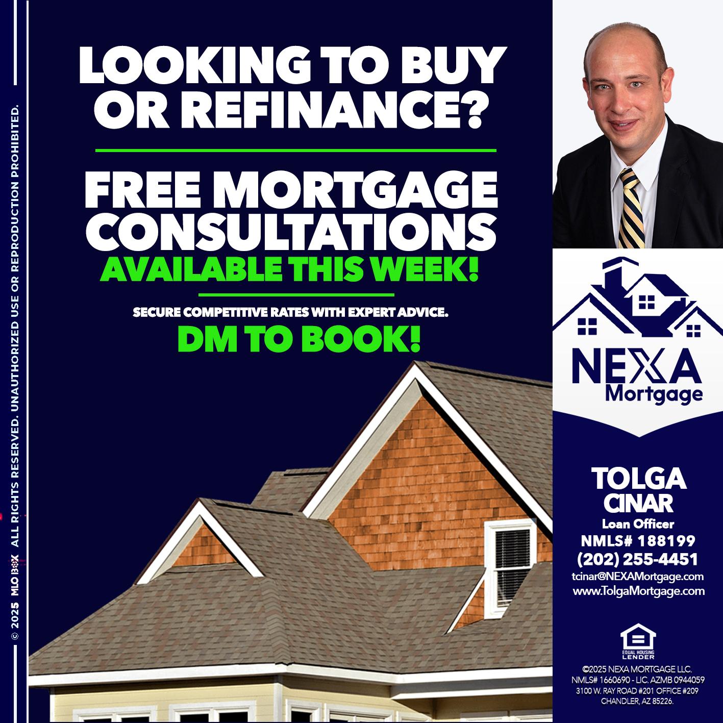 LOOKING TO BUY OR REFINANCE - Tolga Cinar -Mortgage Loan Originator