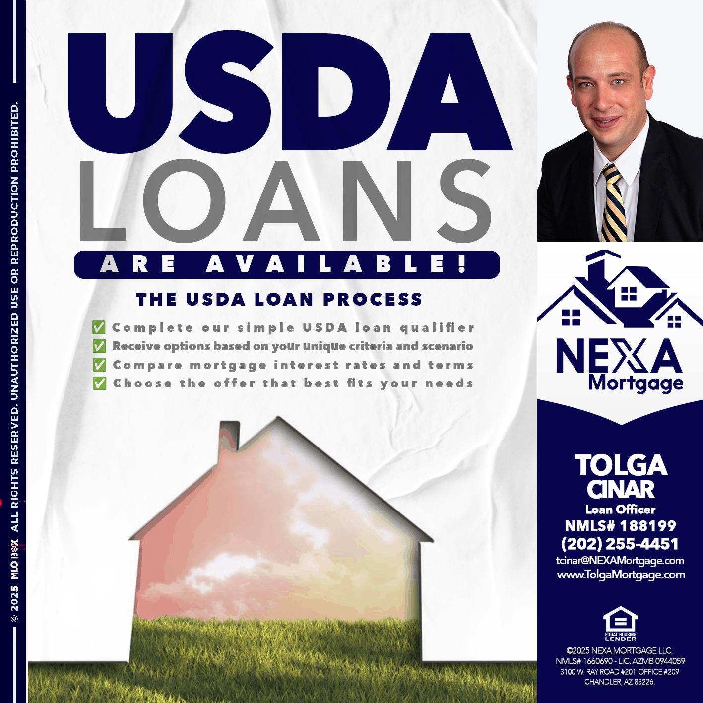 USDA LOANS - Tolga Cinar -Mortgage Loan Originator