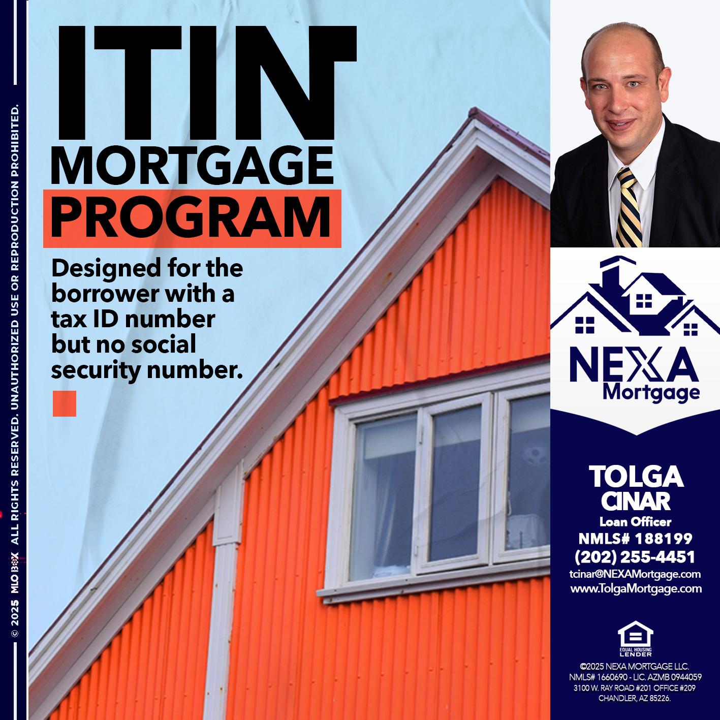 ITIN PROGRAM - Tolga Cinar -Mortgage Loan Originator