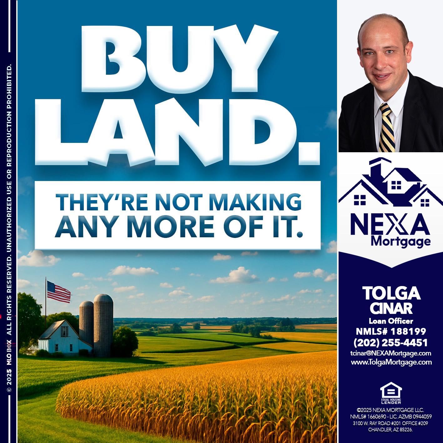 BUY LAND - Tolga Cinar -Mortgage Loan Originator