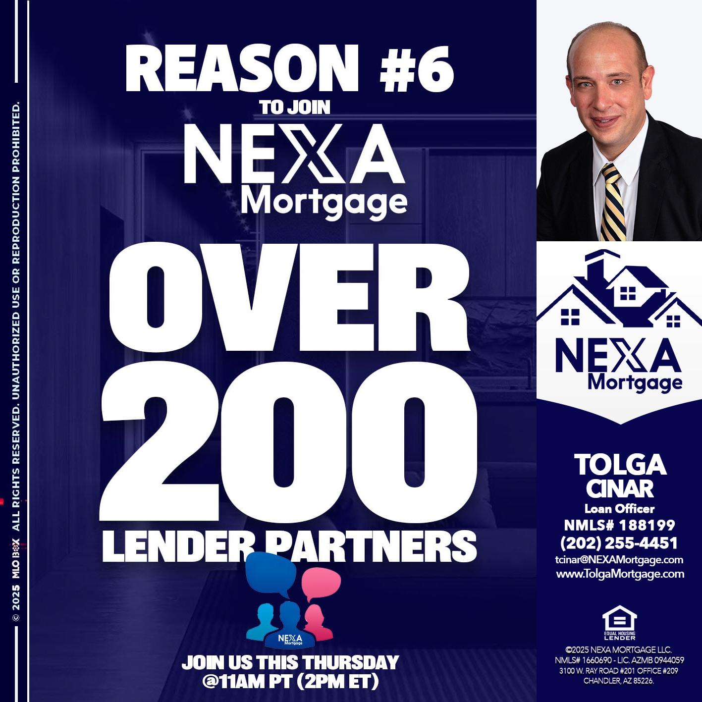 REASON 6 - Tolga Cinar -Mortgage Loan Originator