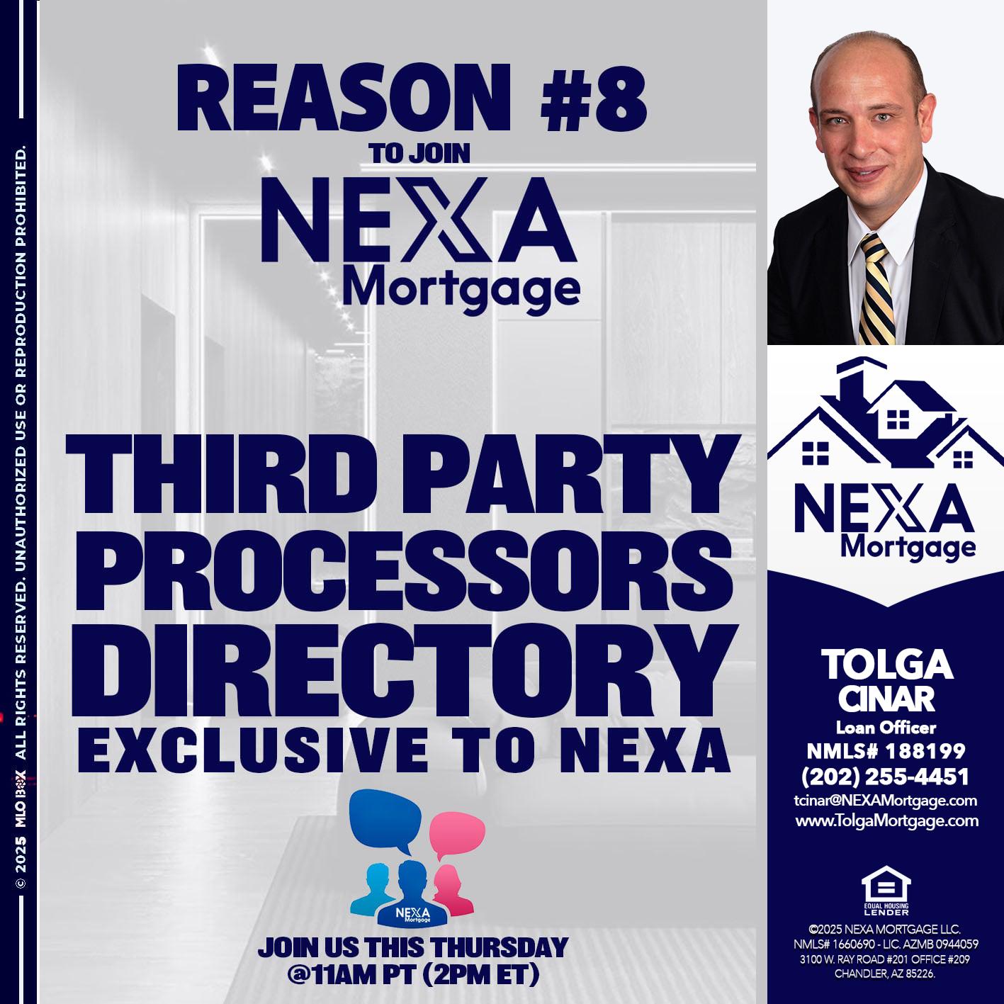 REASON 8 - Tolga Cinar -Mortgage Loan Originator