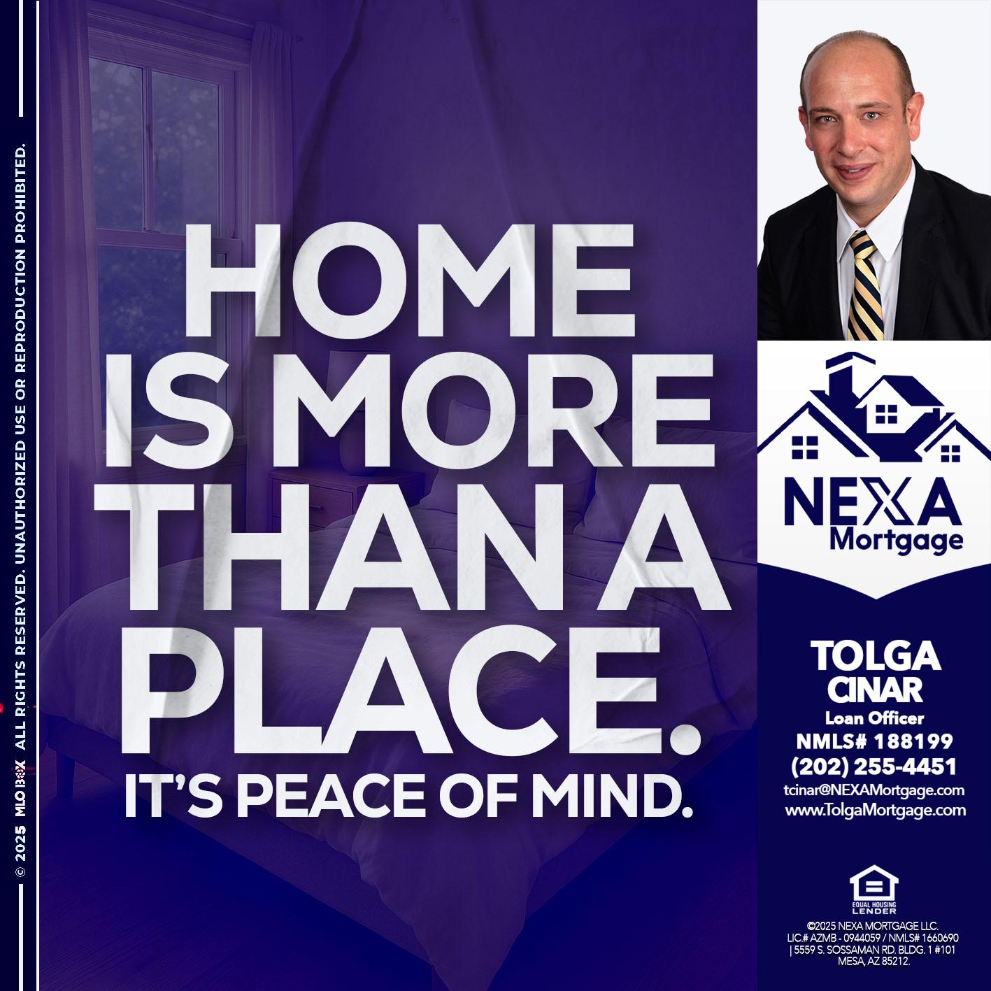 HOME IS MORE - Tolga Cinar -Mortgage Loan Originator