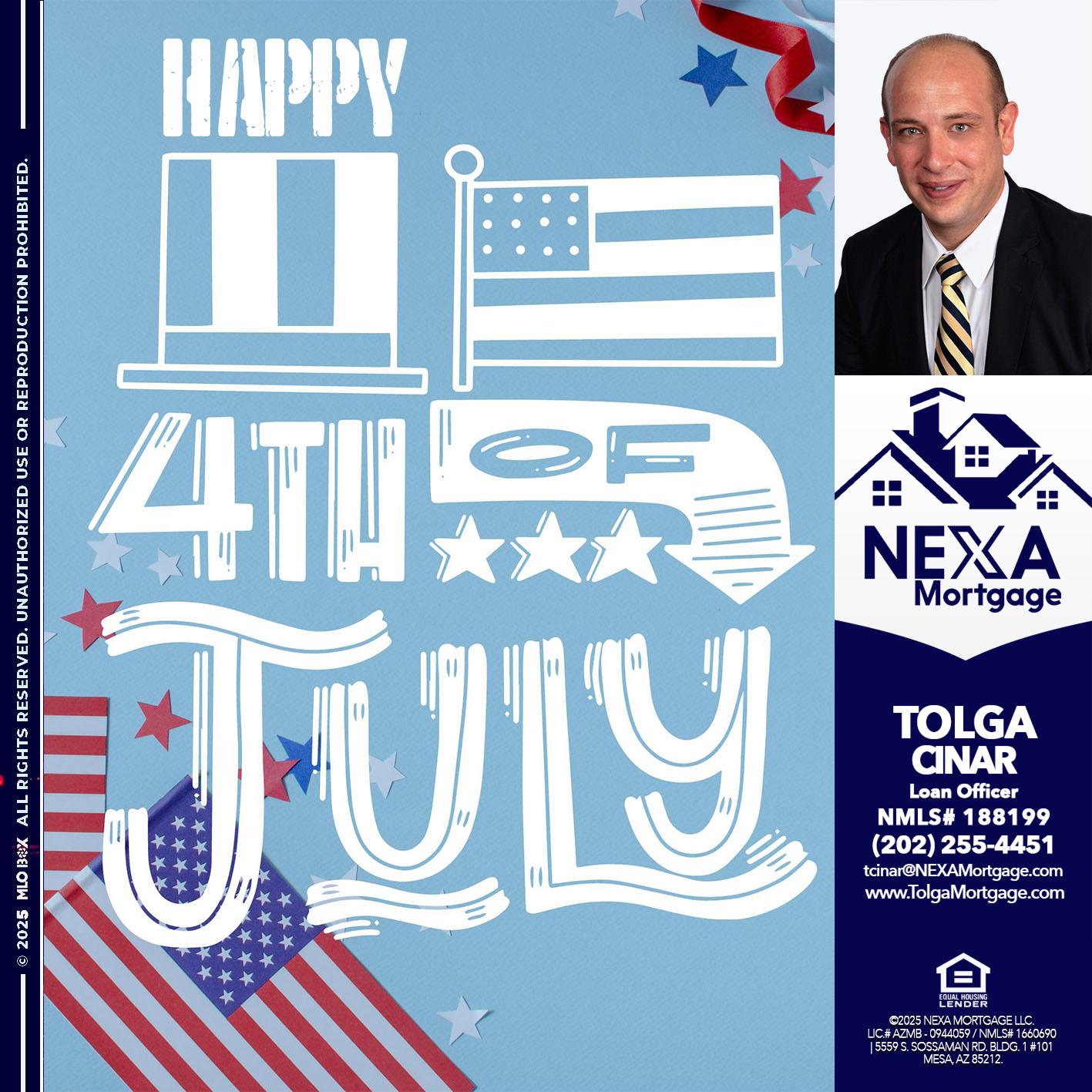 happy 4th of july - Tolga Cinar -Mortgage Loan Originator