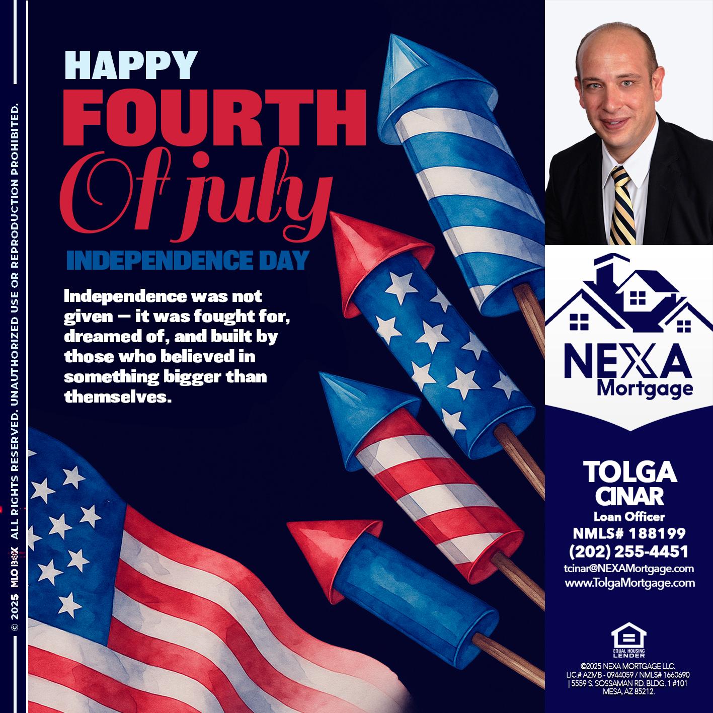 happy fourth - Tolga Cinar -Mortgage Loan Originator