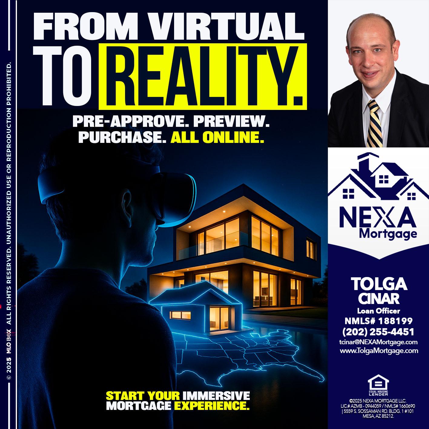 FROM VIRTUAL - Tolga Cinar -Mortgage Loan Originator