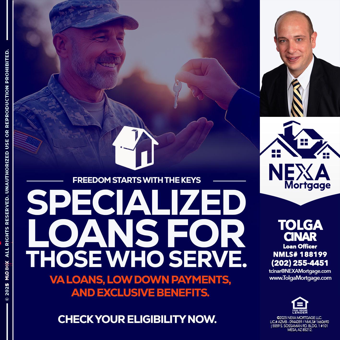 SPECIALIZED LOANS - Tolga Cinar -Mortgage Loan Originator