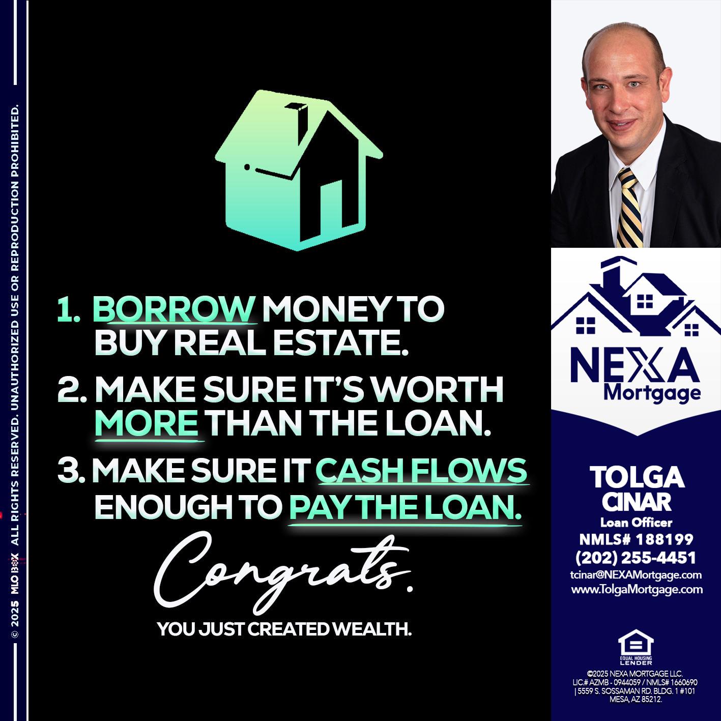 BORROW MONEY - Tolga Cinar -Mortgage Loan Originator