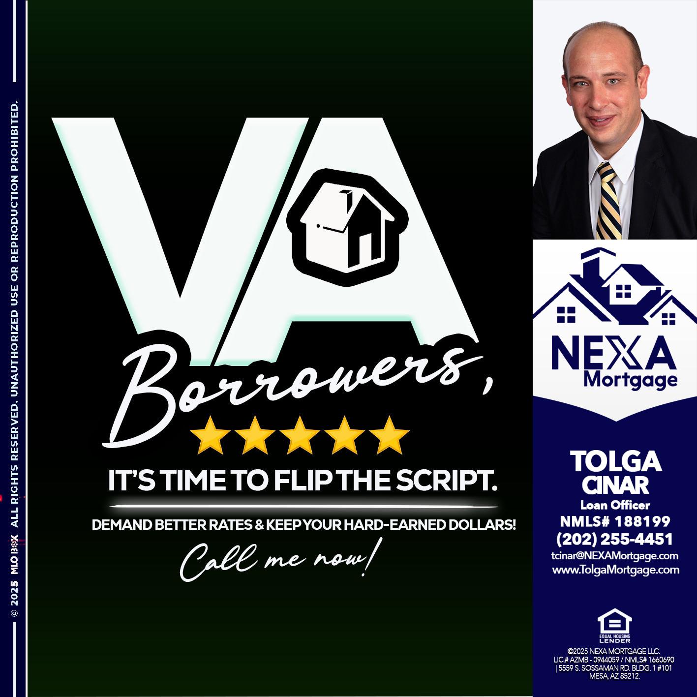 VA BORROWERS - Tolga Cinar -Mortgage Loan Originator