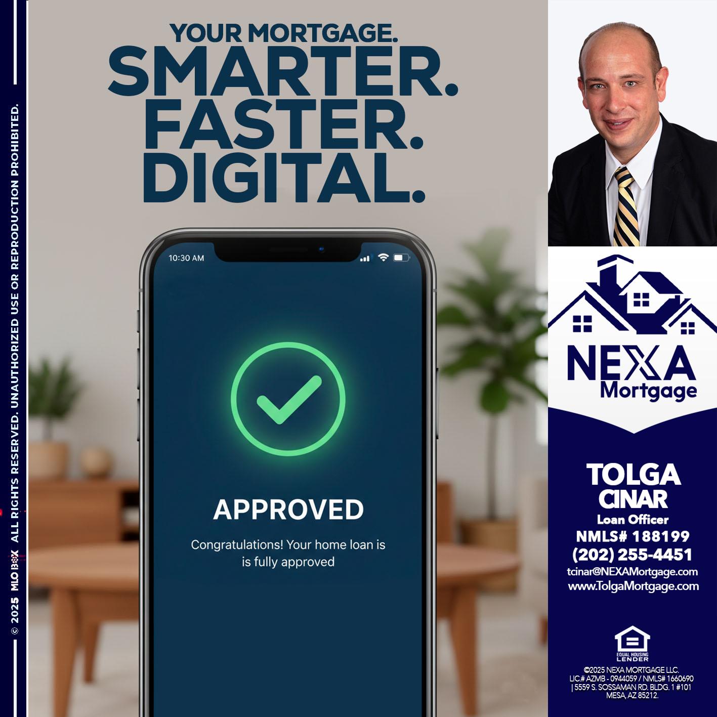 smarter faster digital - Tolga Cinar -Mortgage Loan Originator