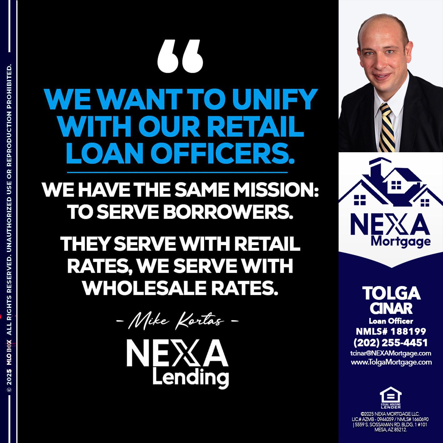 WE WANT - Tolga Cinar -Mortgage Loan Originator