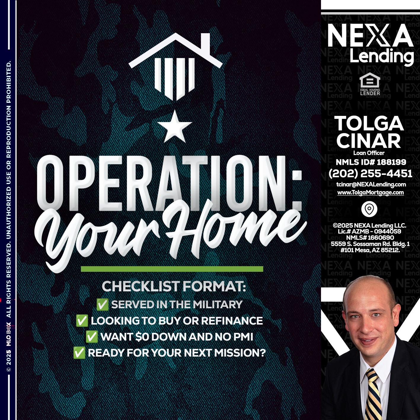 OPERATION YOUR HOME - Tolga Cinar -Mortgage Loan Originator