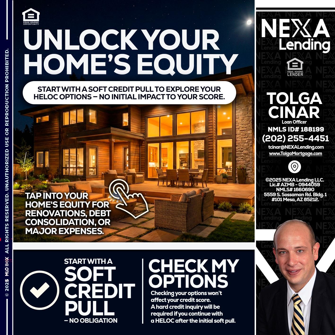 UNLOCK YOUR HOMES - Tolga Cinar -Mortgage Loan Originator