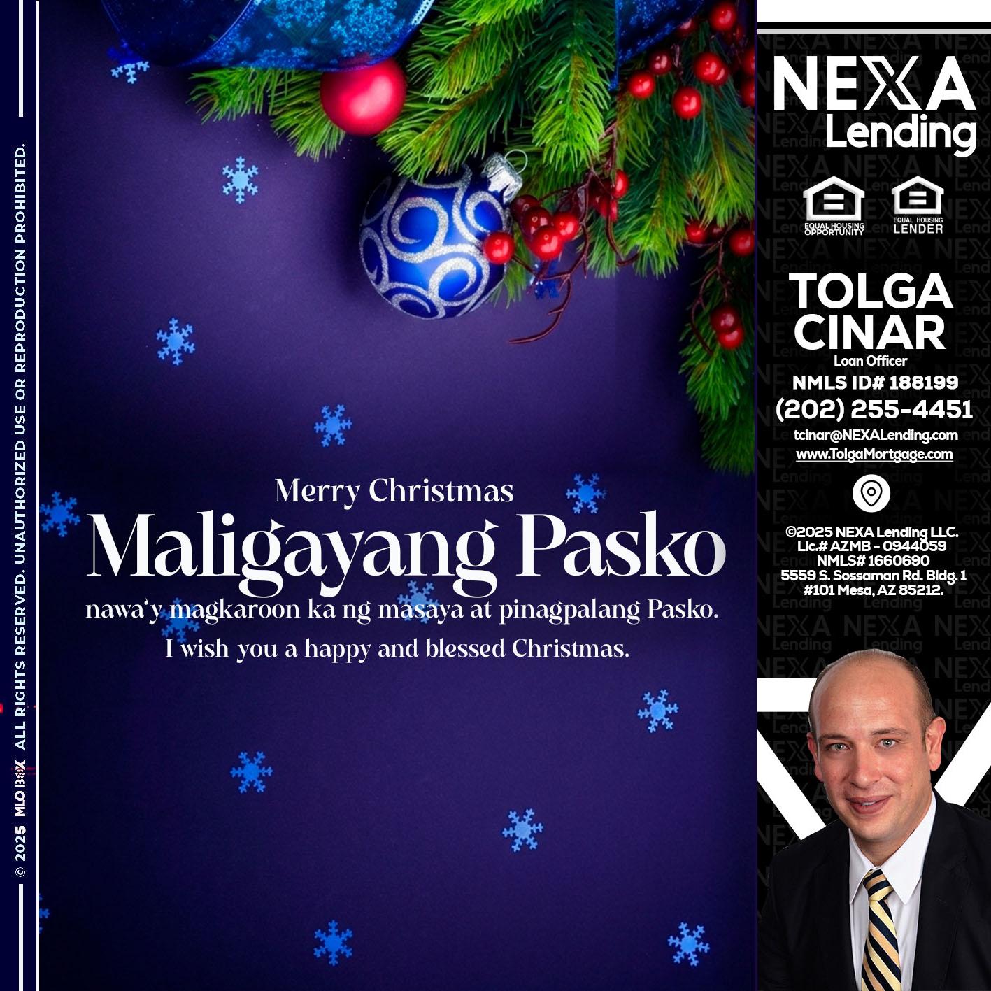 Maligayang Pasko - Tolga Cinar -Mortgage Loan Originator