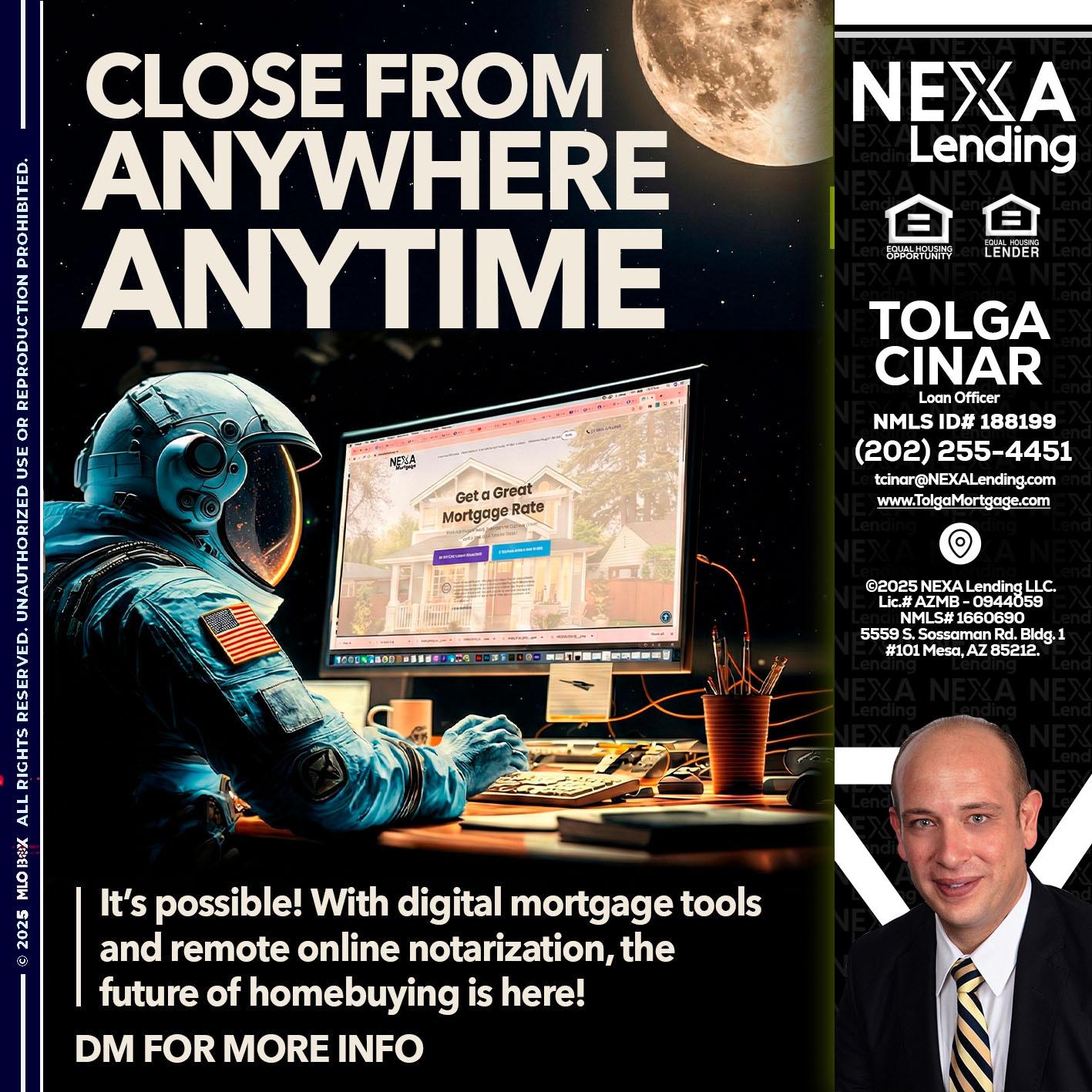 close from - Tolga Cinar -Mortgage Loan Originator