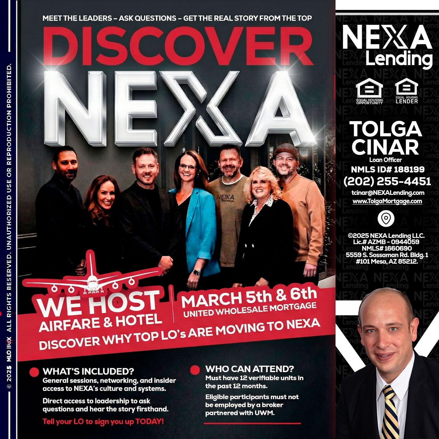 DISCOVER NEXA - Tolga Cinar -Mortgage Loan Originator