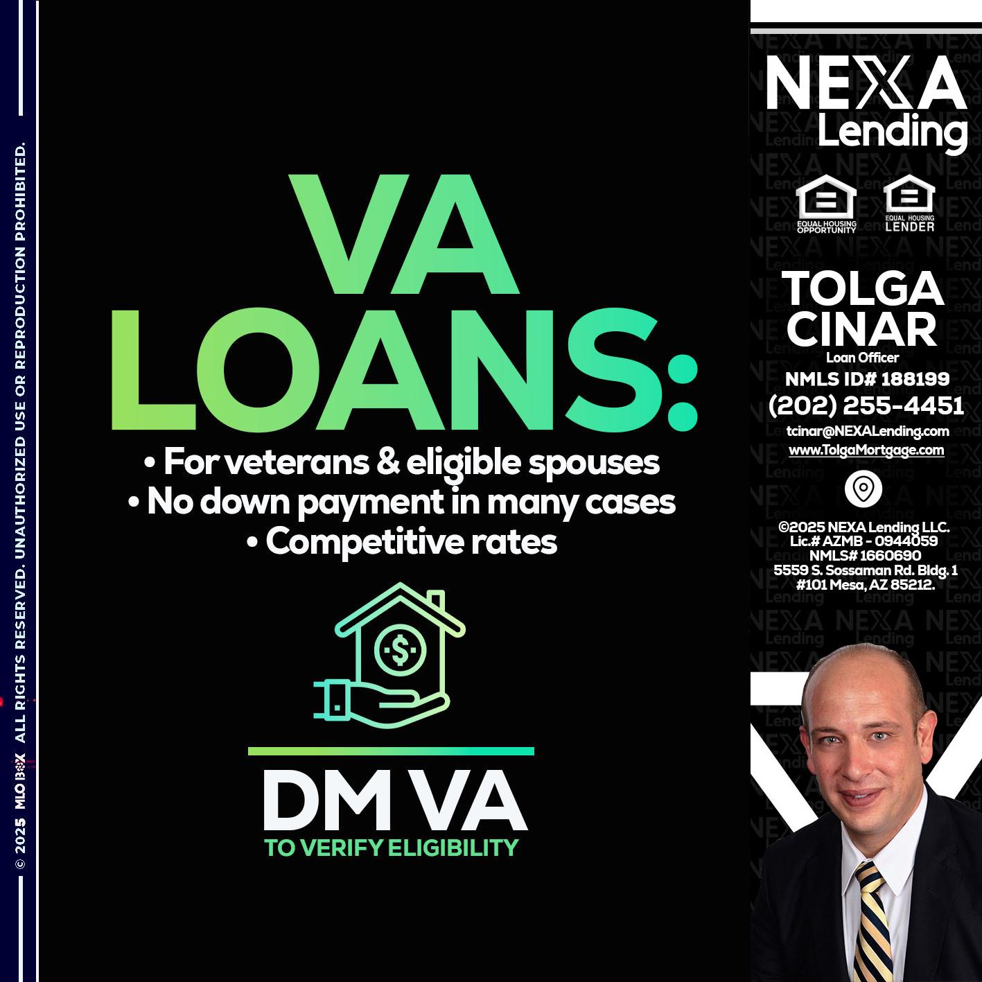 VA LOANS - Tolga Cinar -Mortgage Loan Originator