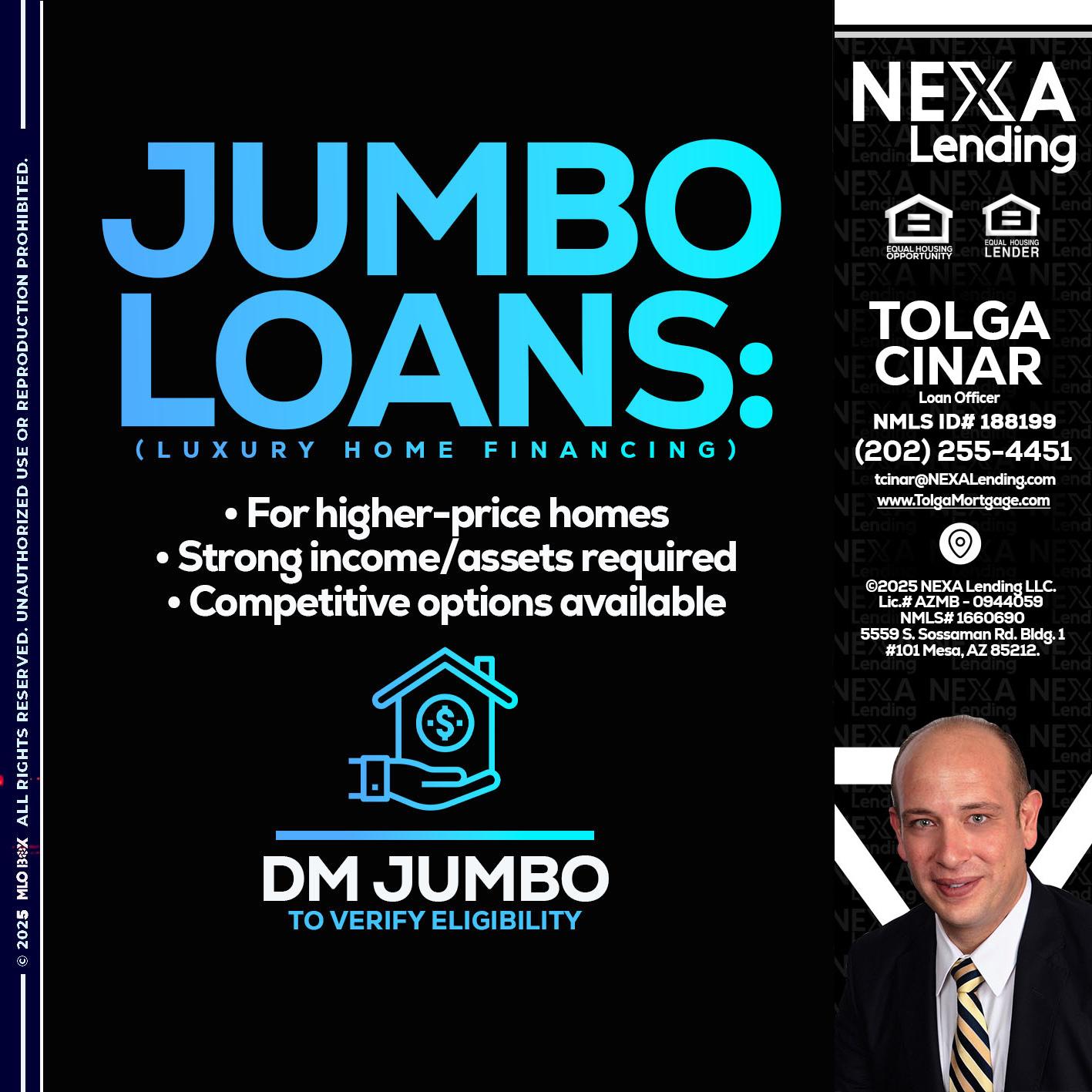 JUMBO LOANS - Tolga Cinar -Mortgage Loan Originator
