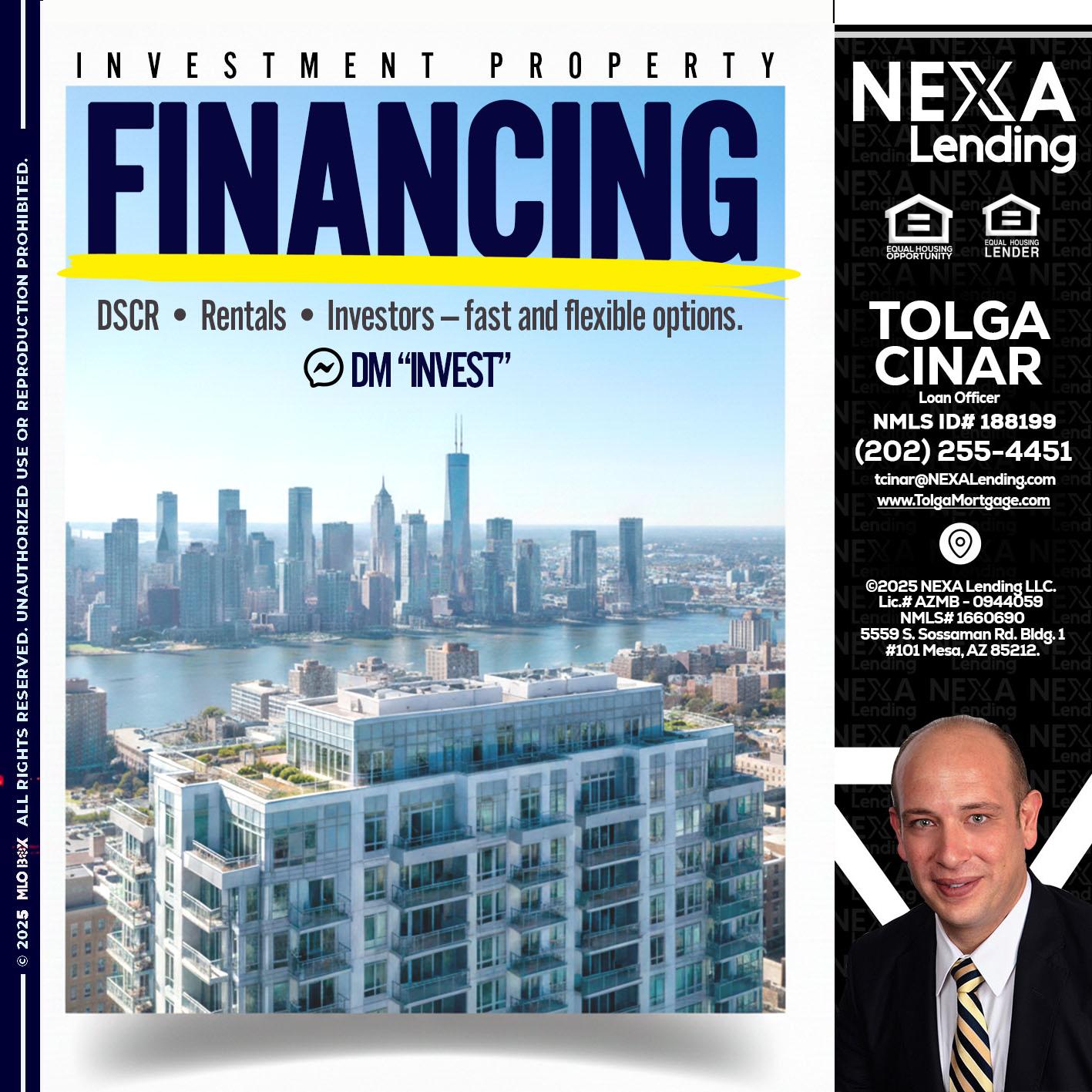 FINANCING - Tolga Cinar -Mortgage Loan Originator