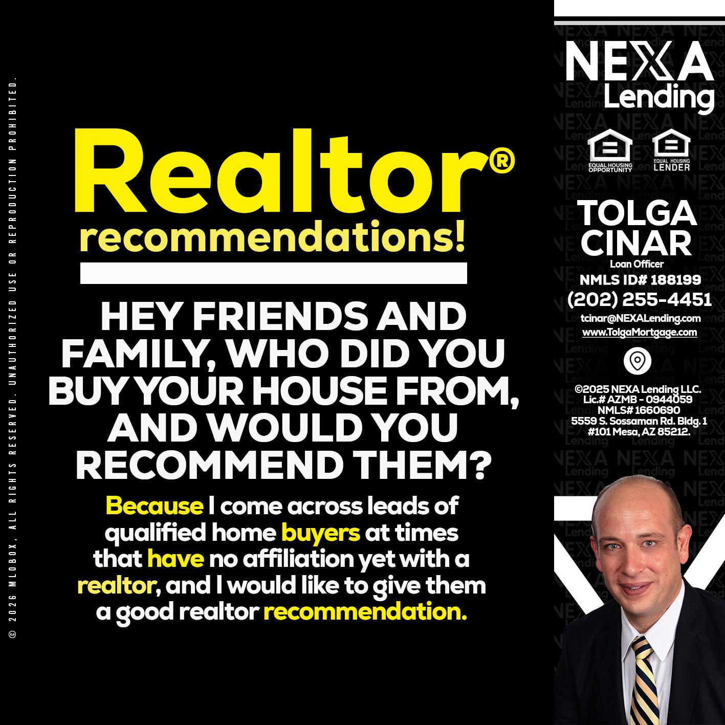 REALTOR - Tolga Cinar -Mortgage Loan Originator