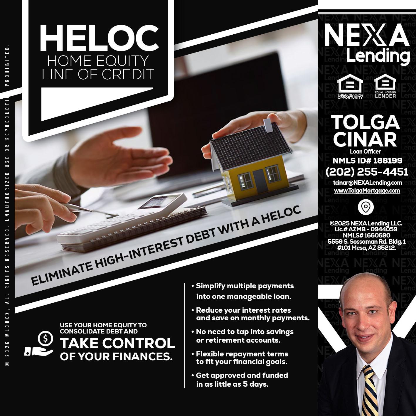 HELOC - Tolga Cinar -Mortgage Loan Originator