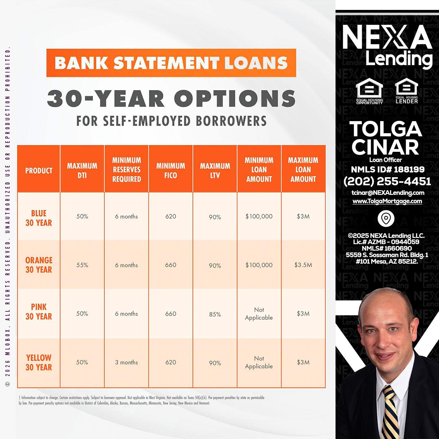 30 YEARS OPTIONS - Tolga Cinar -Mortgage Loan Originator
