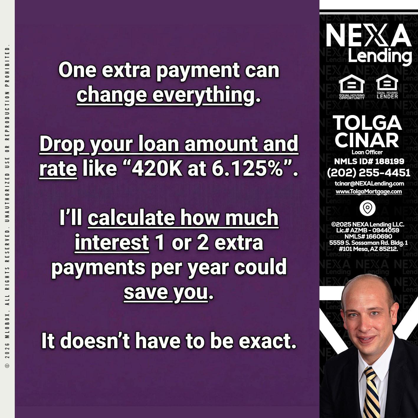 ONE EXTRA - Tolga Cinar -Mortgage Loan Originator