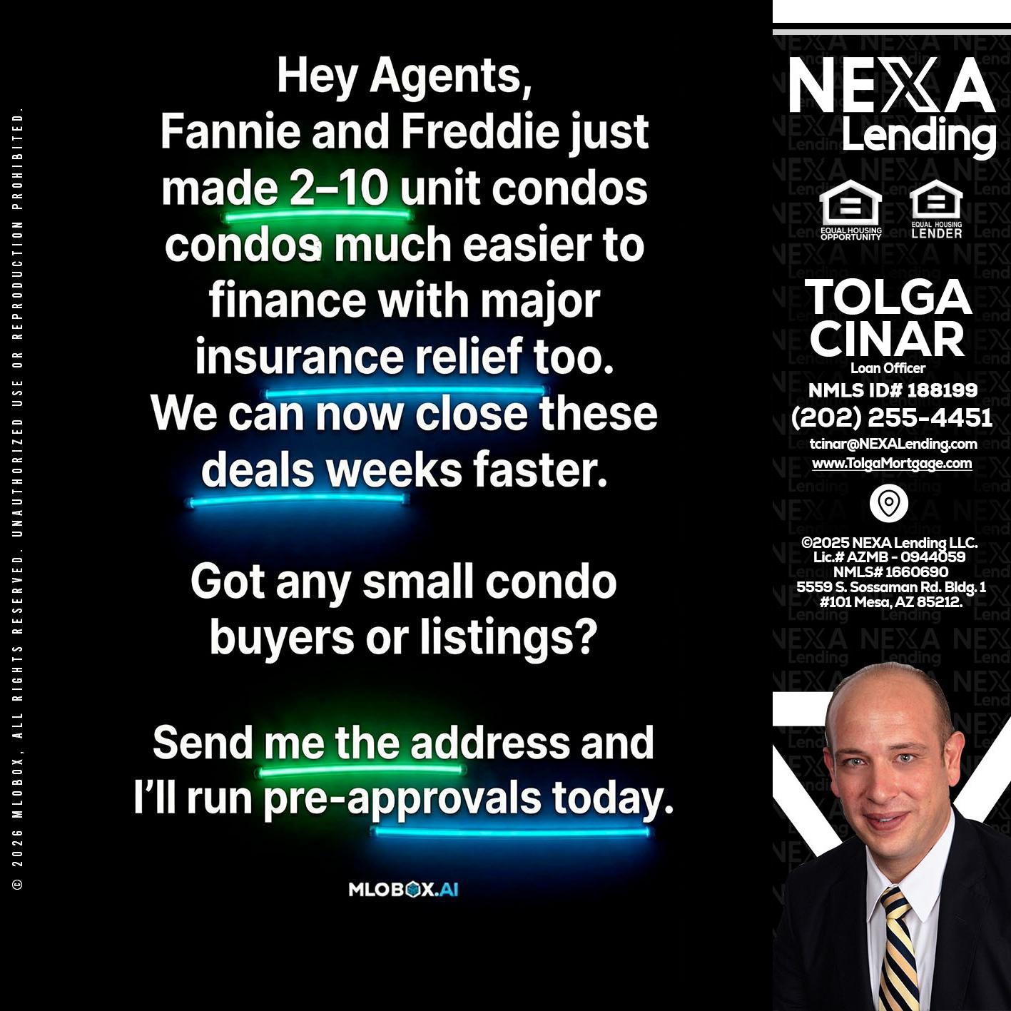 HEY AGENTS - Tolga Cinar -Mortgage Loan Originator