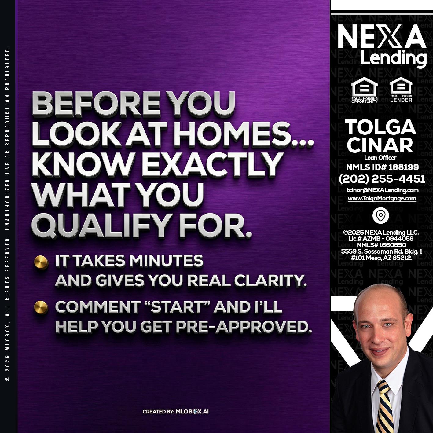 BEFORE YOU - Tolga Cinar -Mortgage Loan Originator