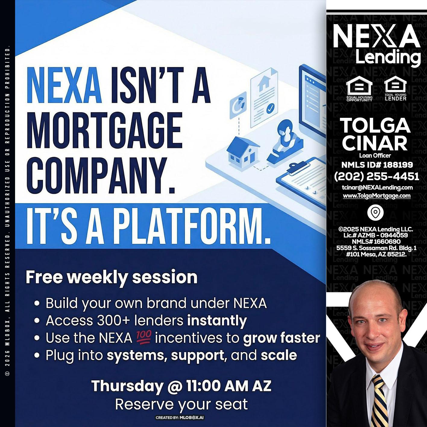 NEXA ISNT - Tolga Cinar -Mortgage Loan Originator