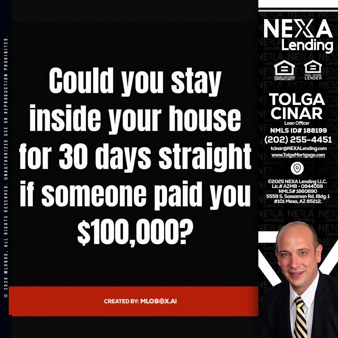 COULD YOU STAY - Tolga Cinar -Mortgage Loan Originator