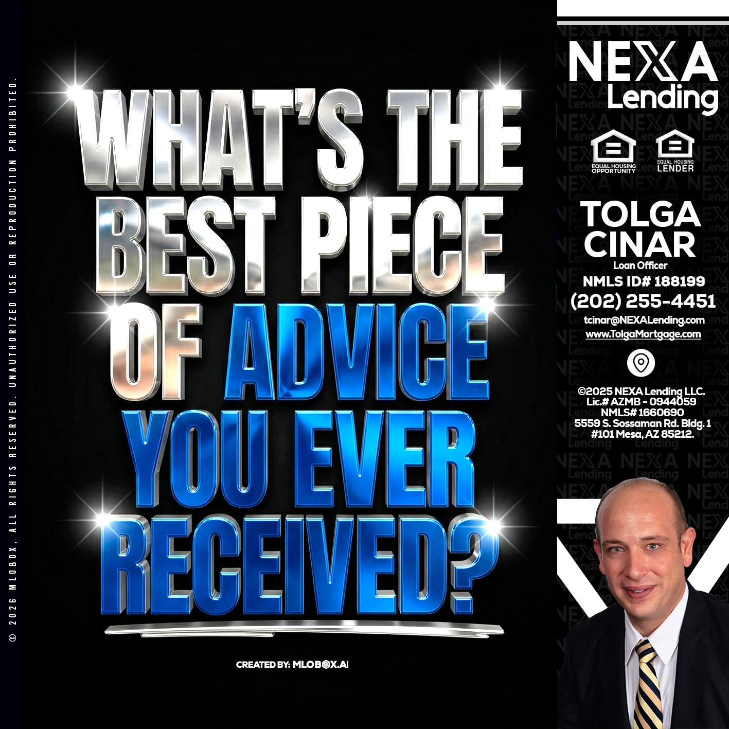 WHATS THE BEST - Tolga Cinar -Mortgage Loan Originator