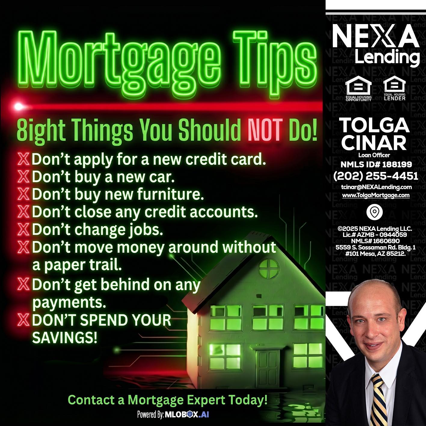 Mortgage Tips at your Door - Tolga Cinar -Mortgage Loan Originator