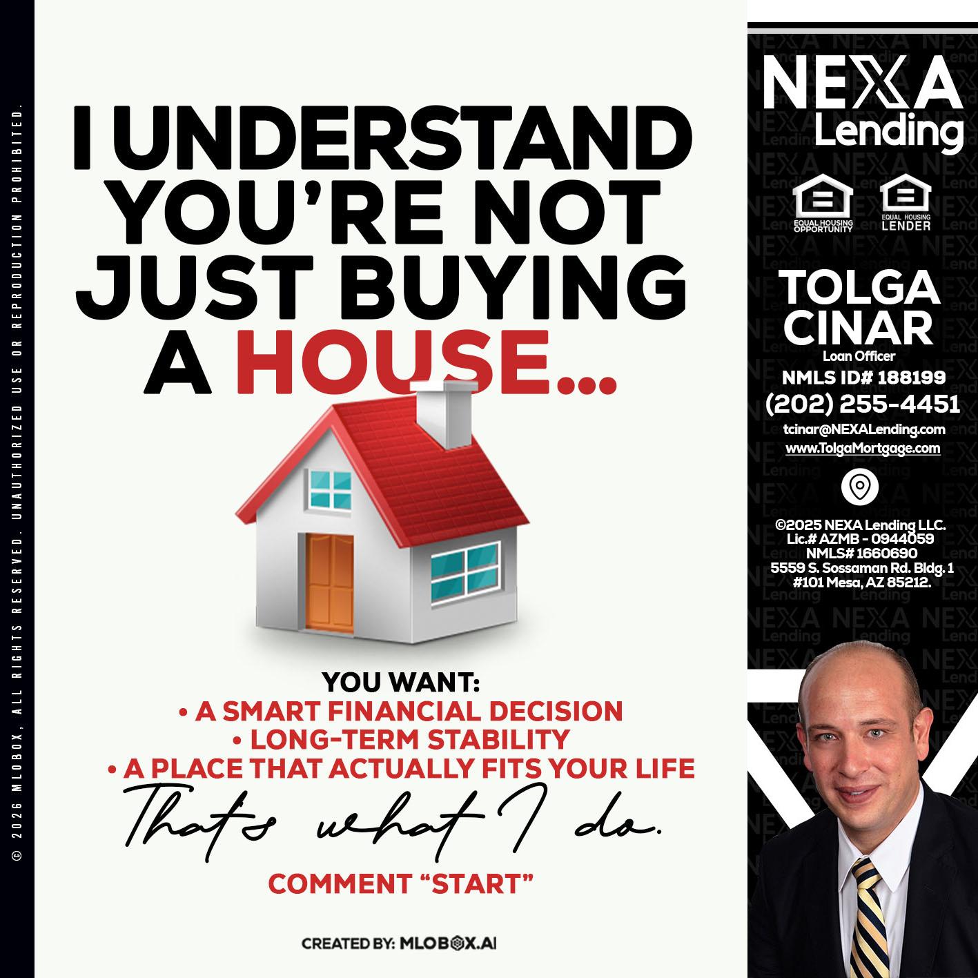 I UNDERSTAND - Tolga Cinar -Mortgage Loan Originator