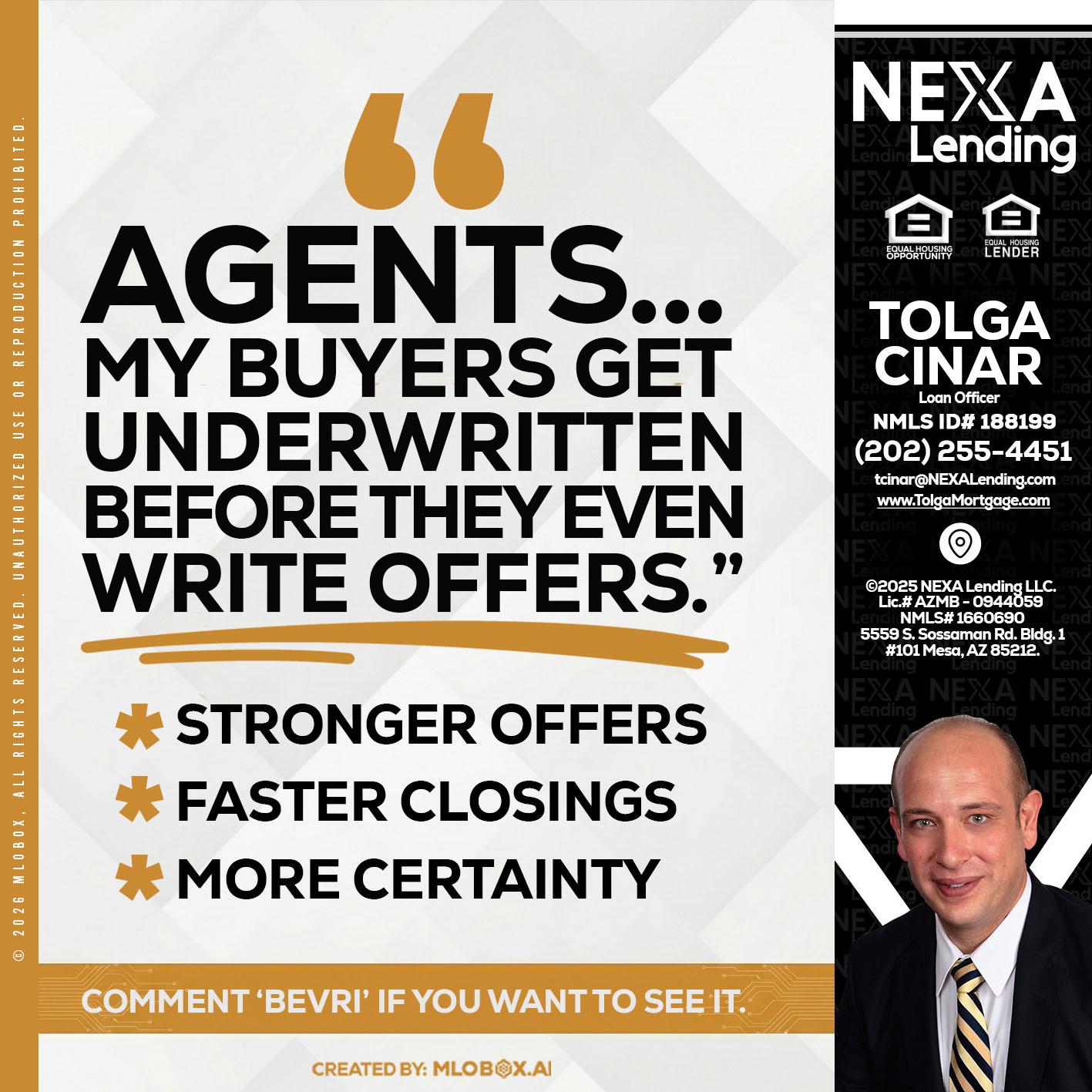 agents - Tolga Cinar -Mortgage Loan Originator