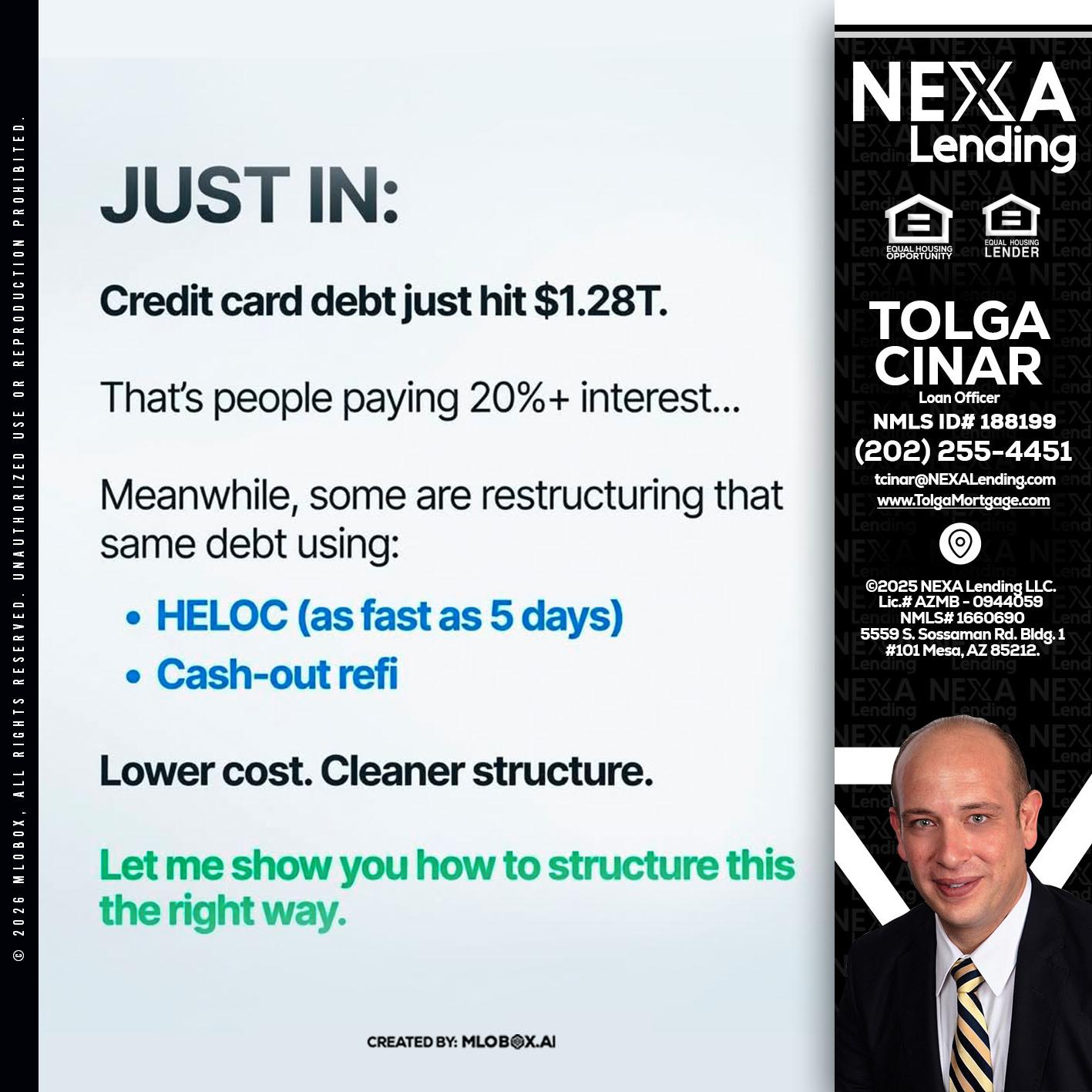 JUST IN - Tolga Cinar -Mortgage Loan Originator