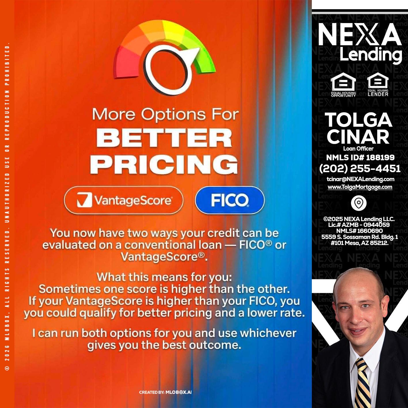BETTER PRICING - Tolga Cinar -Mortgage Loan Originator