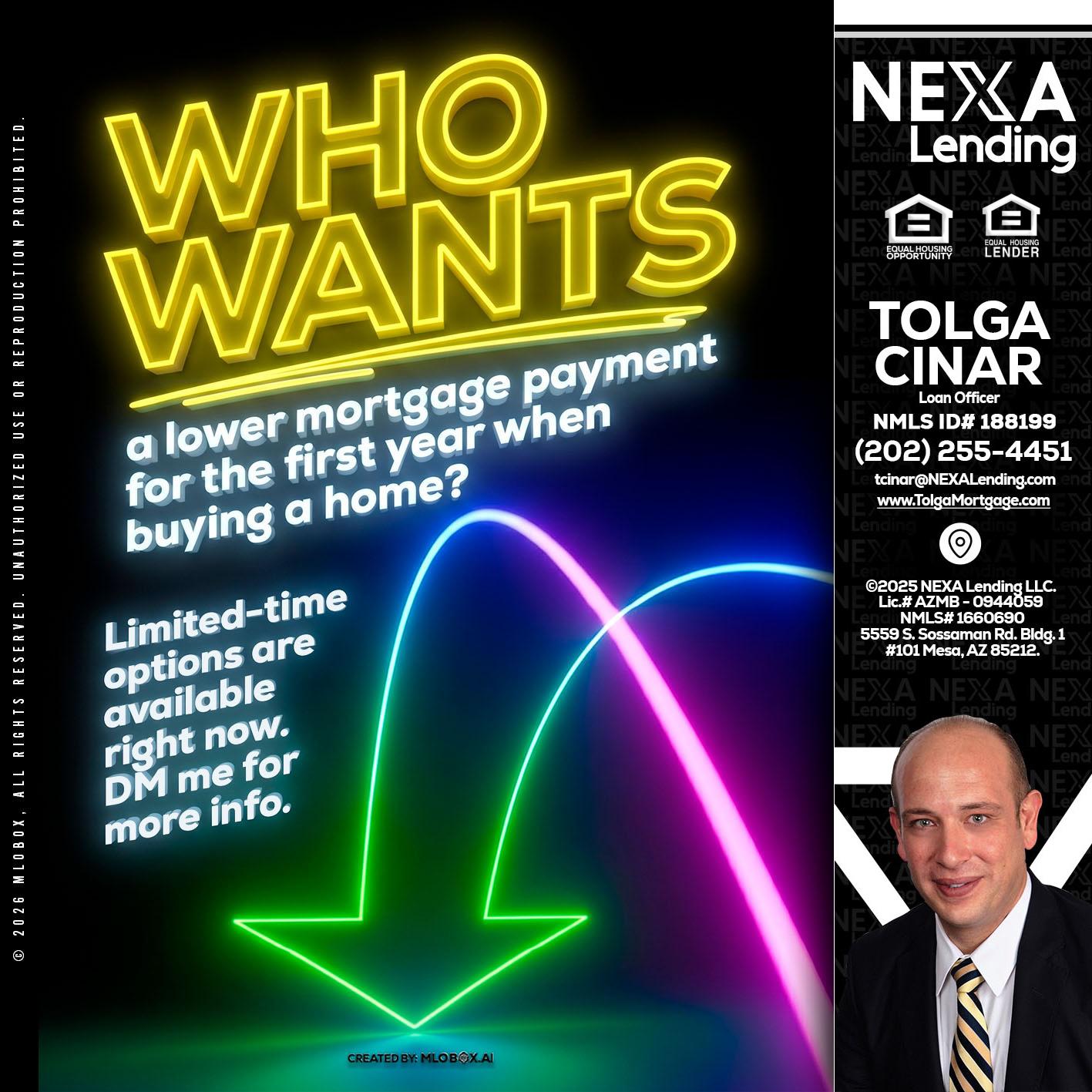 WHO WANTS - Tolga Cinar -Mortgage Loan Originator