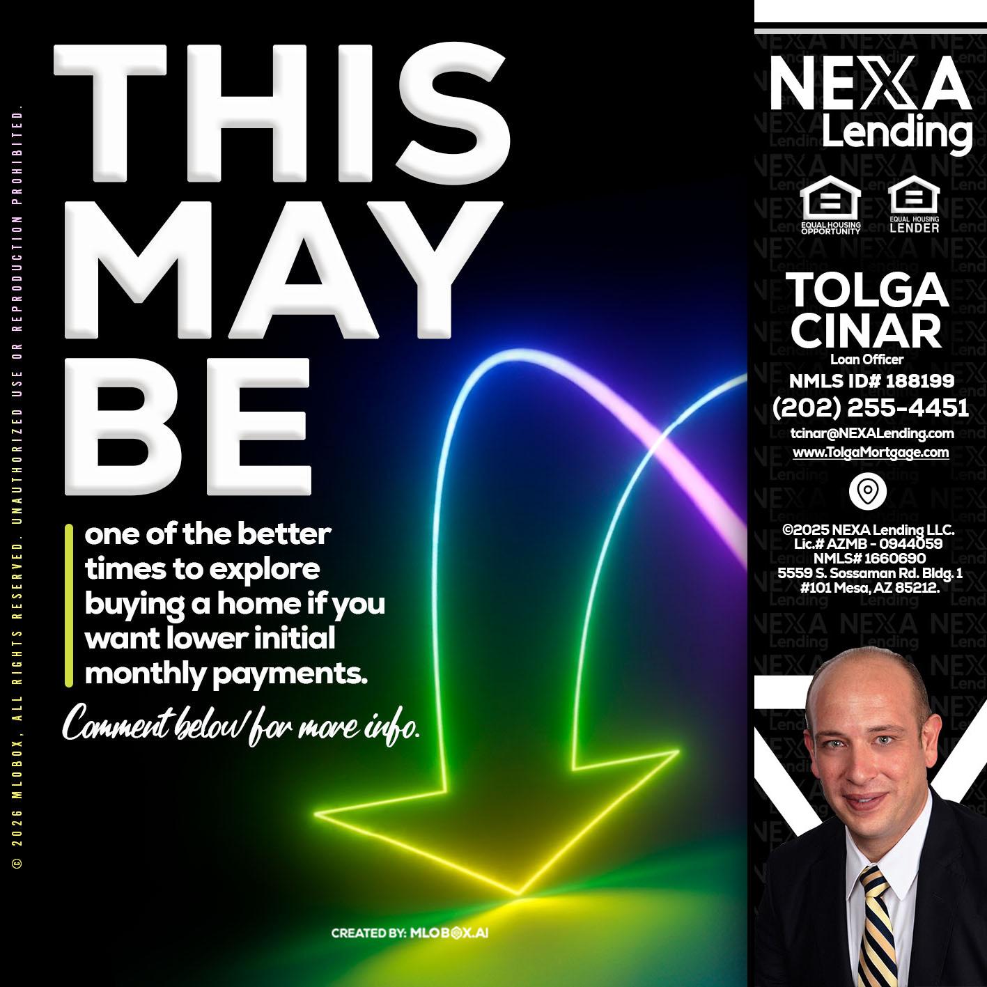 THIS MAY BE - Tolga Cinar -Mortgage Loan Originator