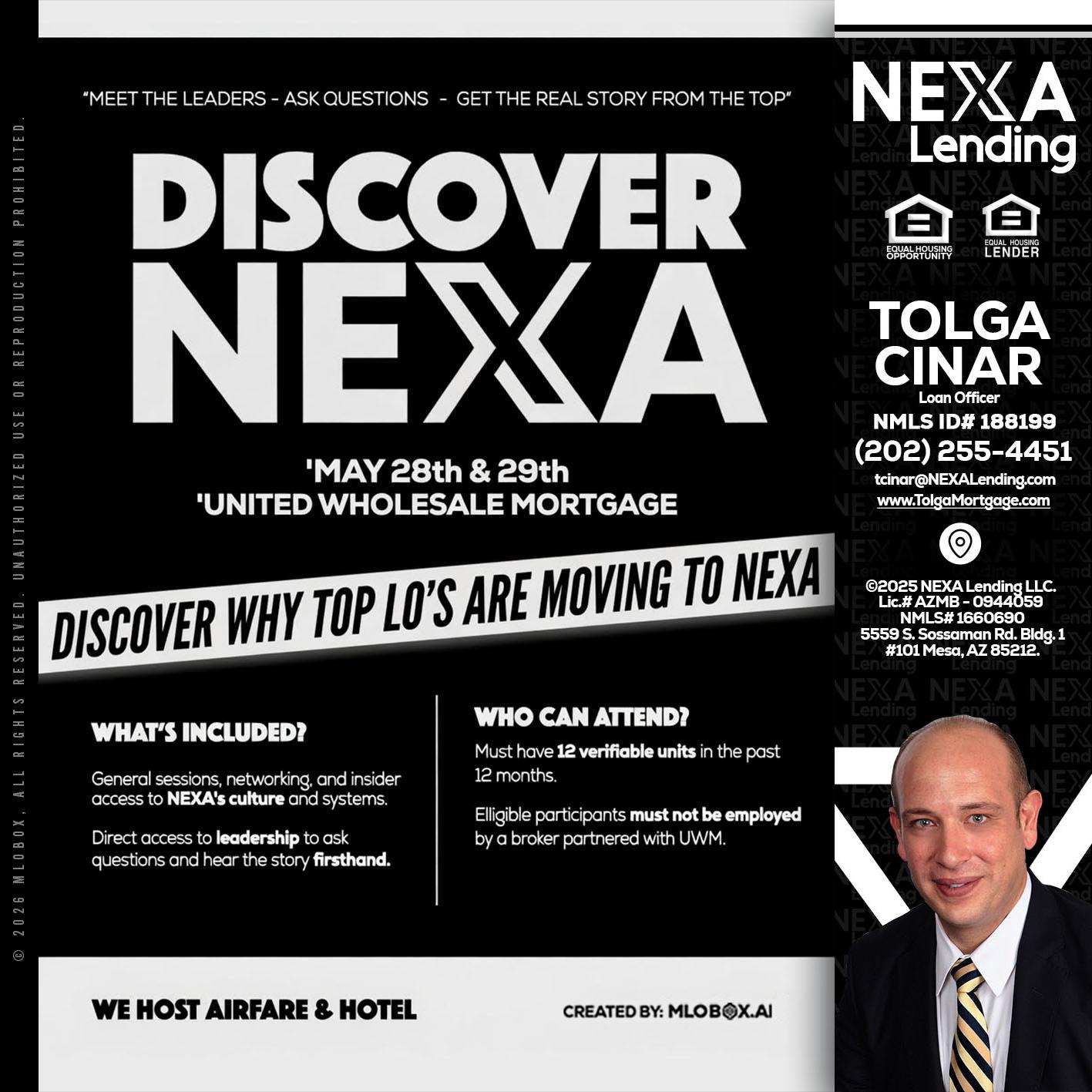 DISCOVER NEXA - Tolga Cinar -Mortgage Loan Originator