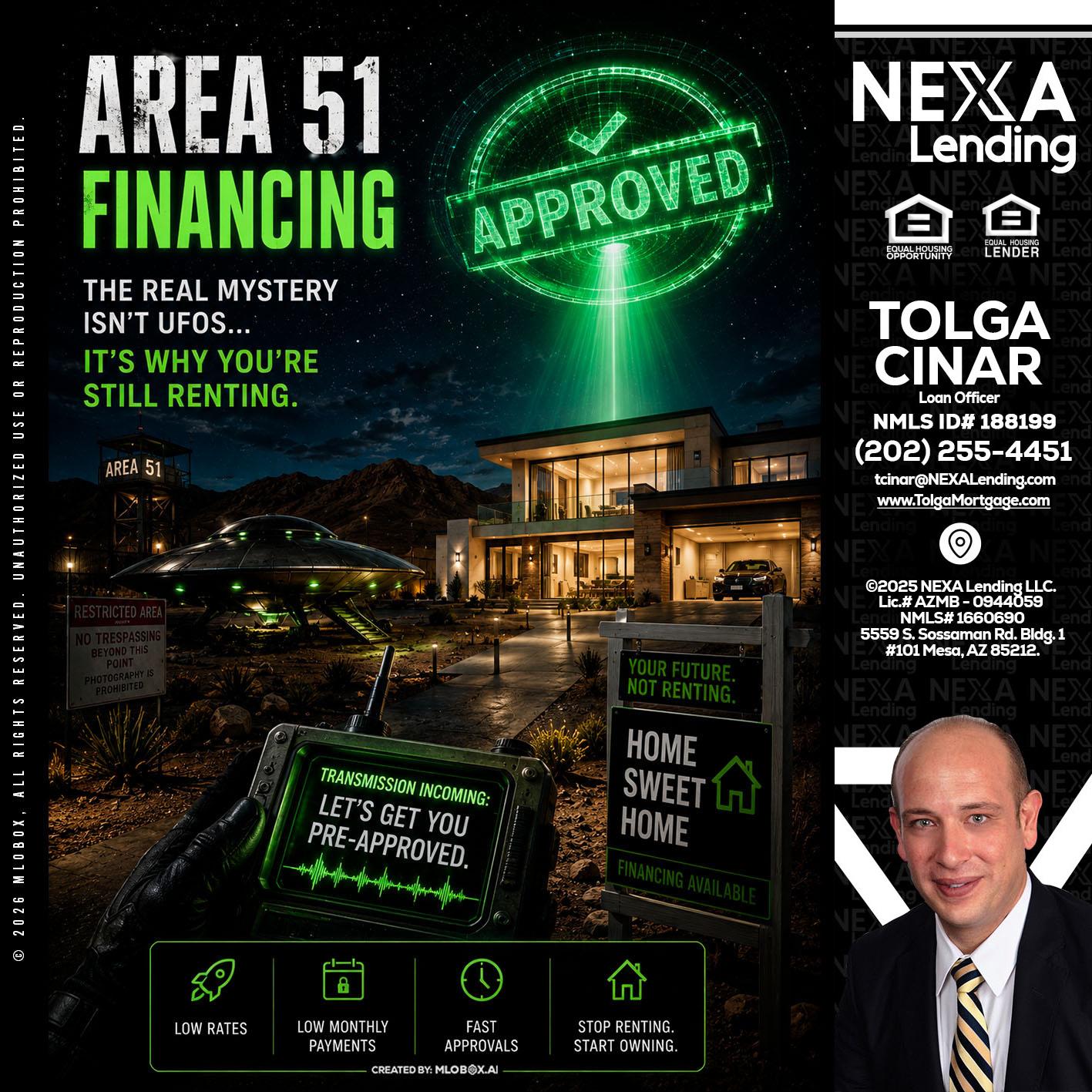 AREA 51 - Tolga Cinar -Mortgage Loan Originator